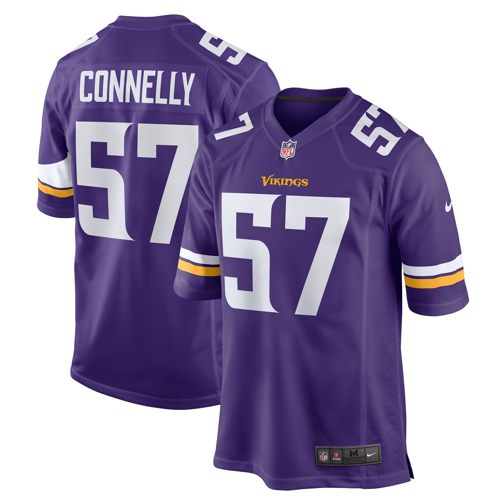 Men's Minnesota Vikings Ryan Connelly Purple Game Jersey JS5126 Saliibo