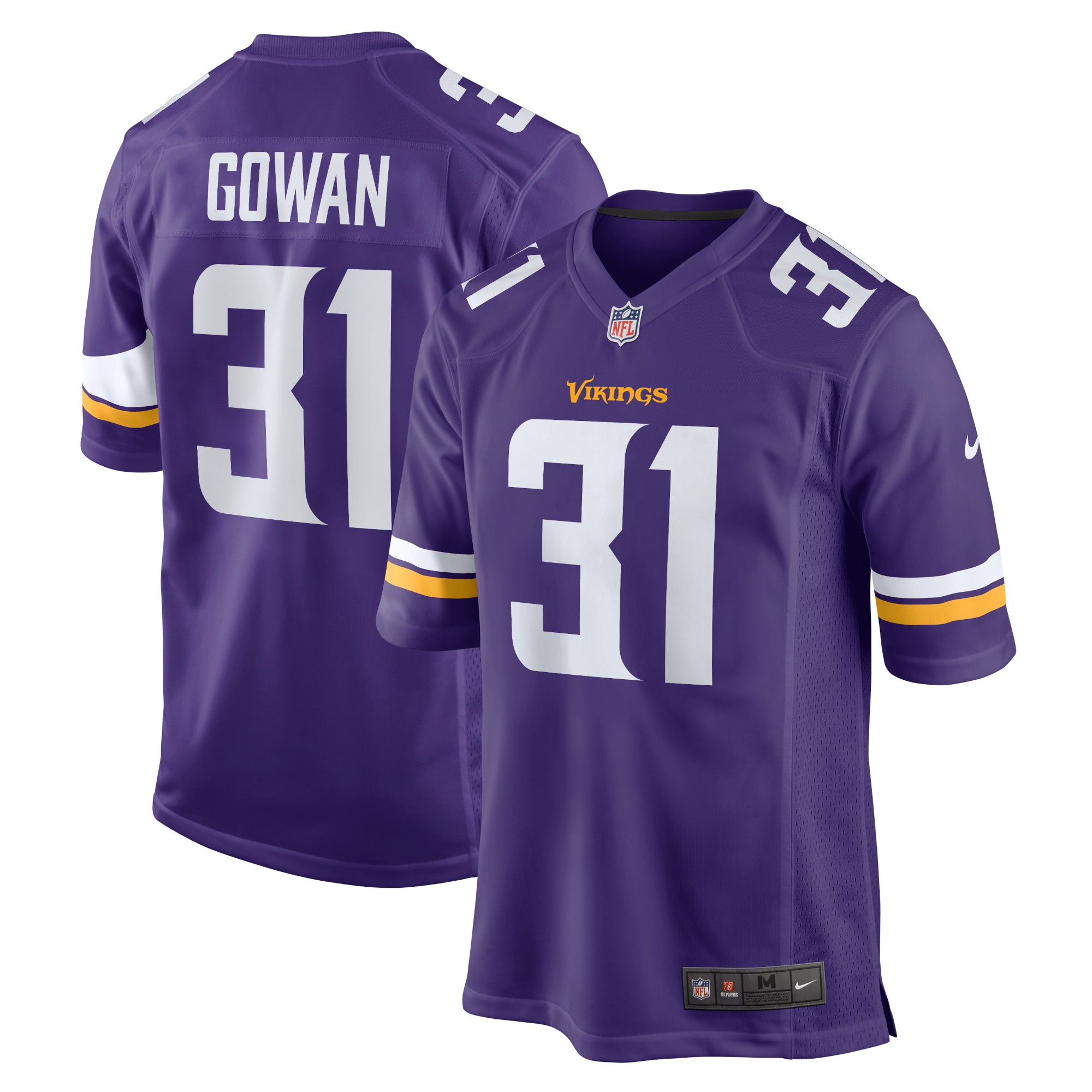 Men's Minnesota Vikings Tay Gowan Purple Home Game Player Jersey JS4553 Saliibo