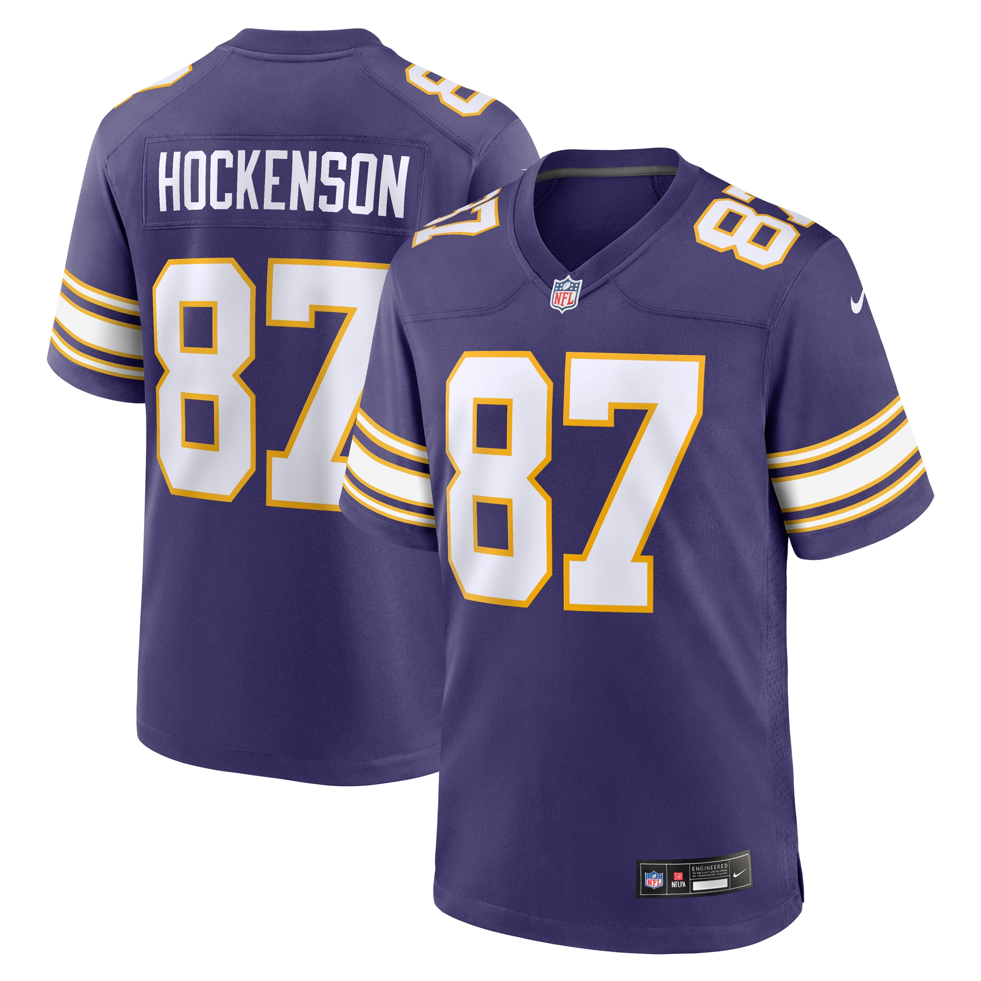 Men's Minnesota Vikings T.J. Hockenson Purple Classic Player Game Jersey JS2873 Saliibo