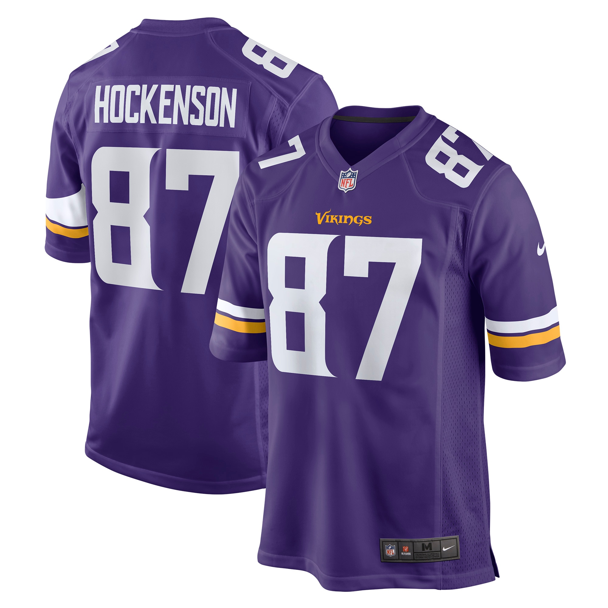 Men's Minnesota Vikings T.J. Hockenson Purple Game Player Jersey JS2052 Saliibo