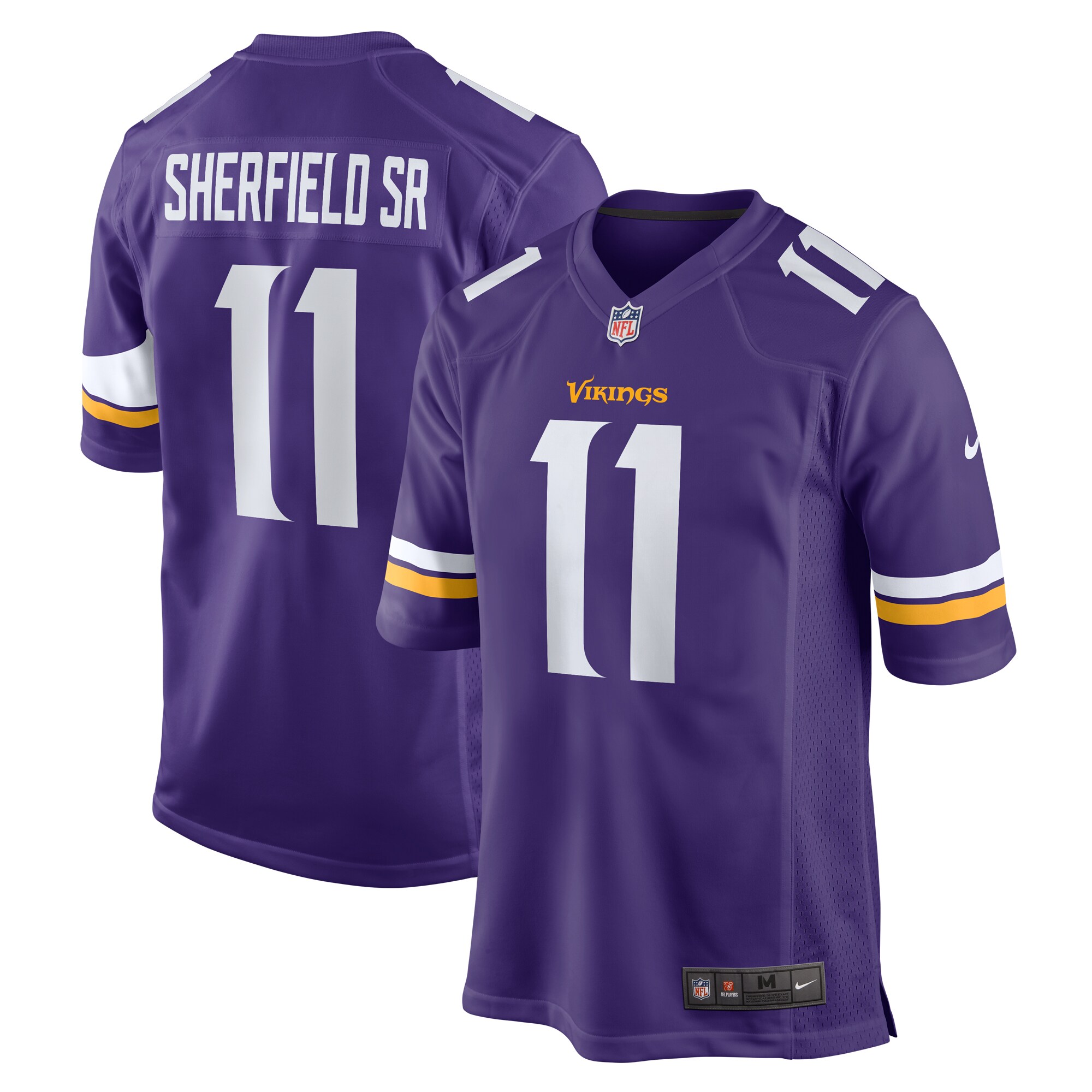 Men's Minnesota Vikings Trent Sherfield Sr. Purple Game Jersey JS7374 Saliibo