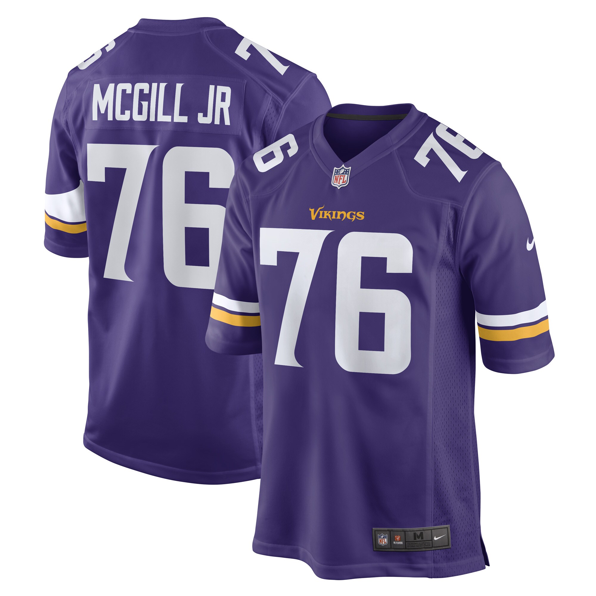 Men's Minnesota Vikings T.Y. McGill Jr. Purple Game Player Jersey JS1592 Saliibo