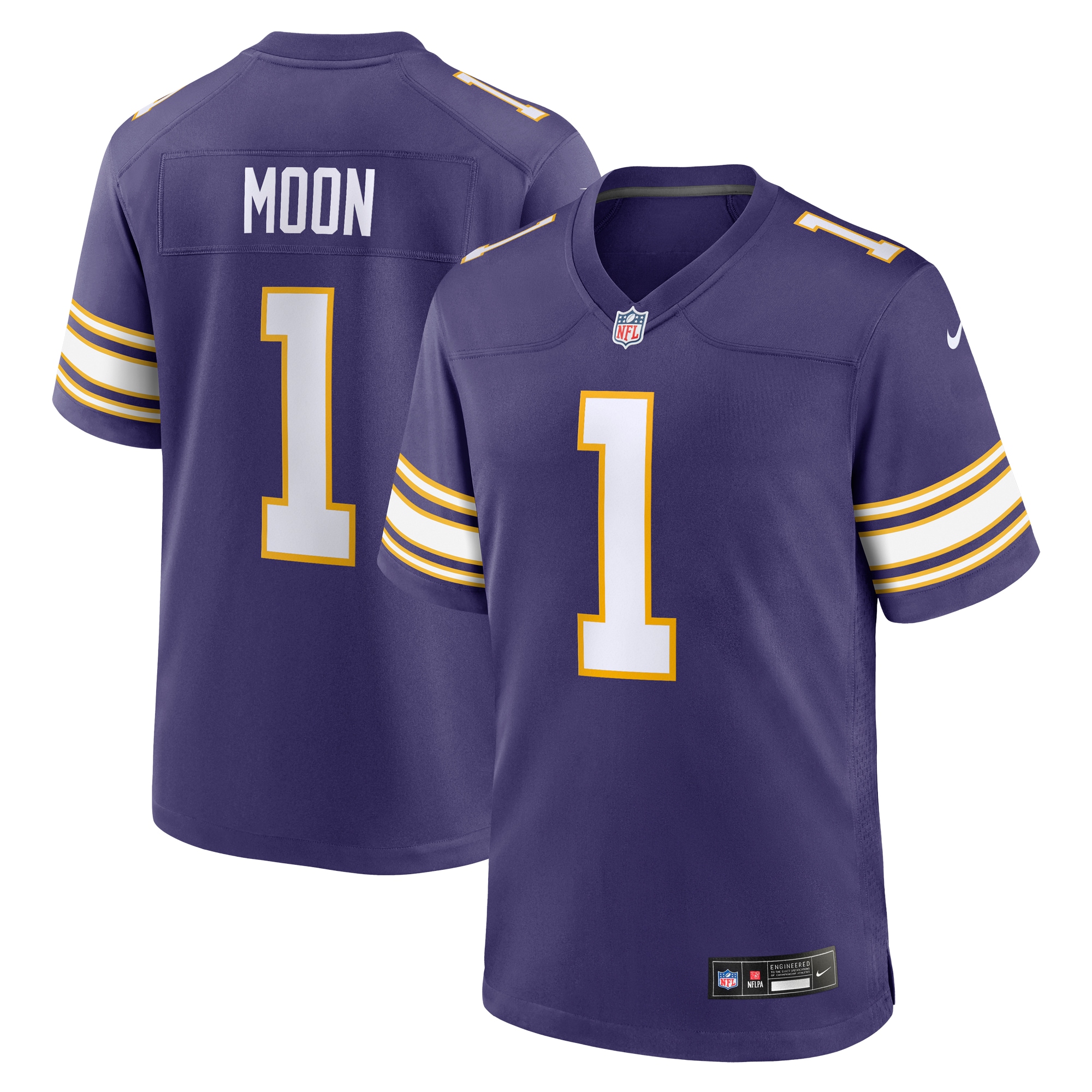 Men's Minnesota Vikings Warren Moon Purple Classic Retired Player Game Jersey JS7821 Saliibo