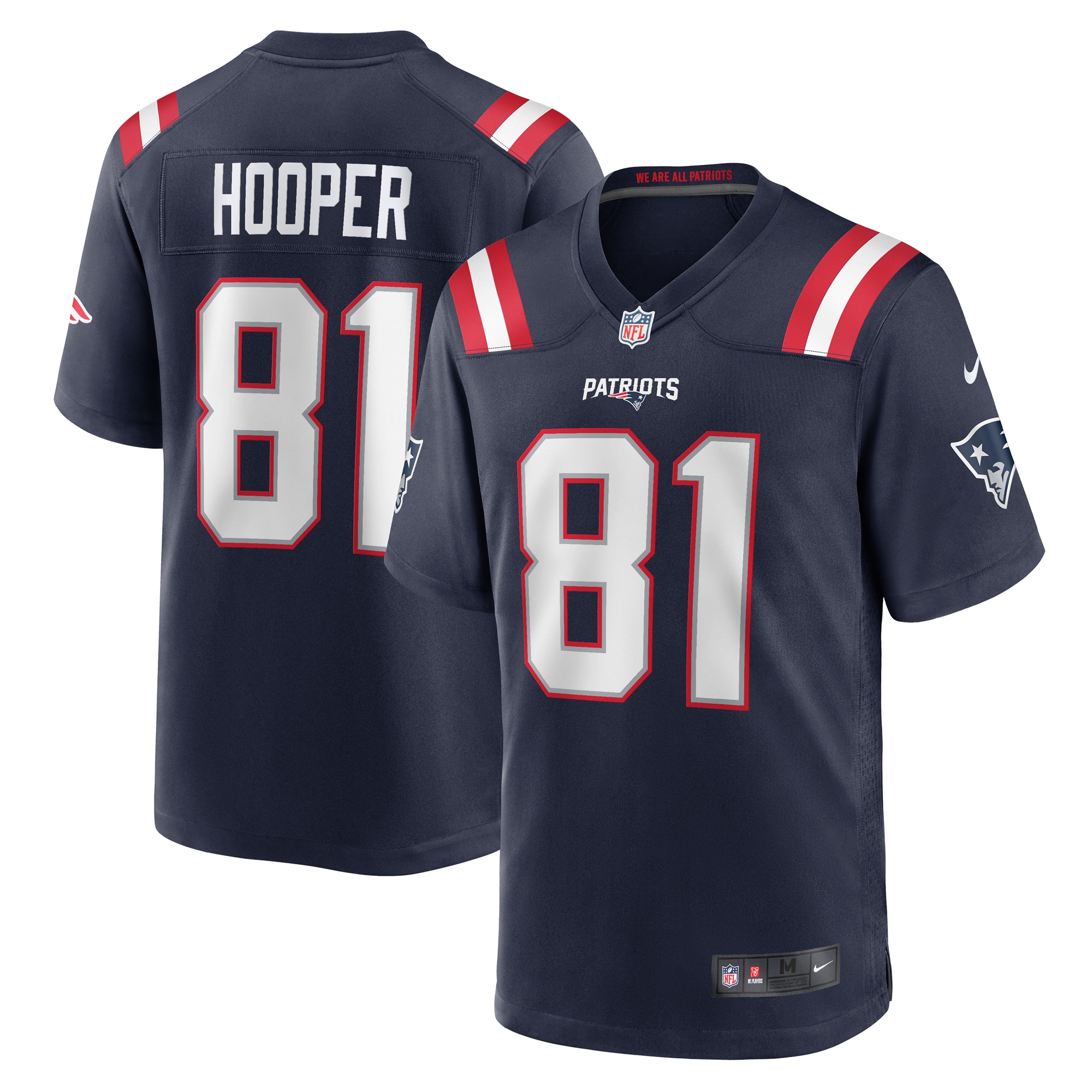 Men's New England Patriots Austin Hooper Navy Game Jersey JS5056 Saliibo