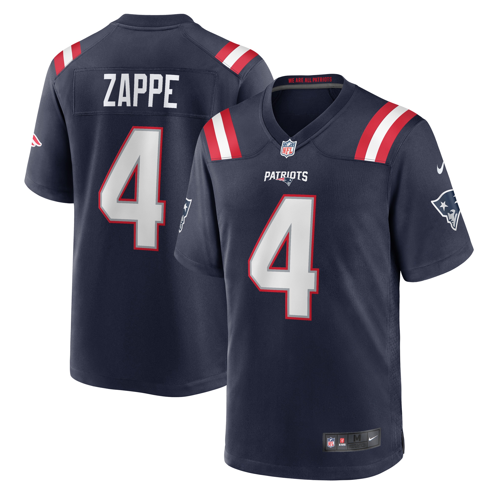 Men's New England Patriots Bailey Zappe Navy Game Player Jersey JS8134 Saliibo