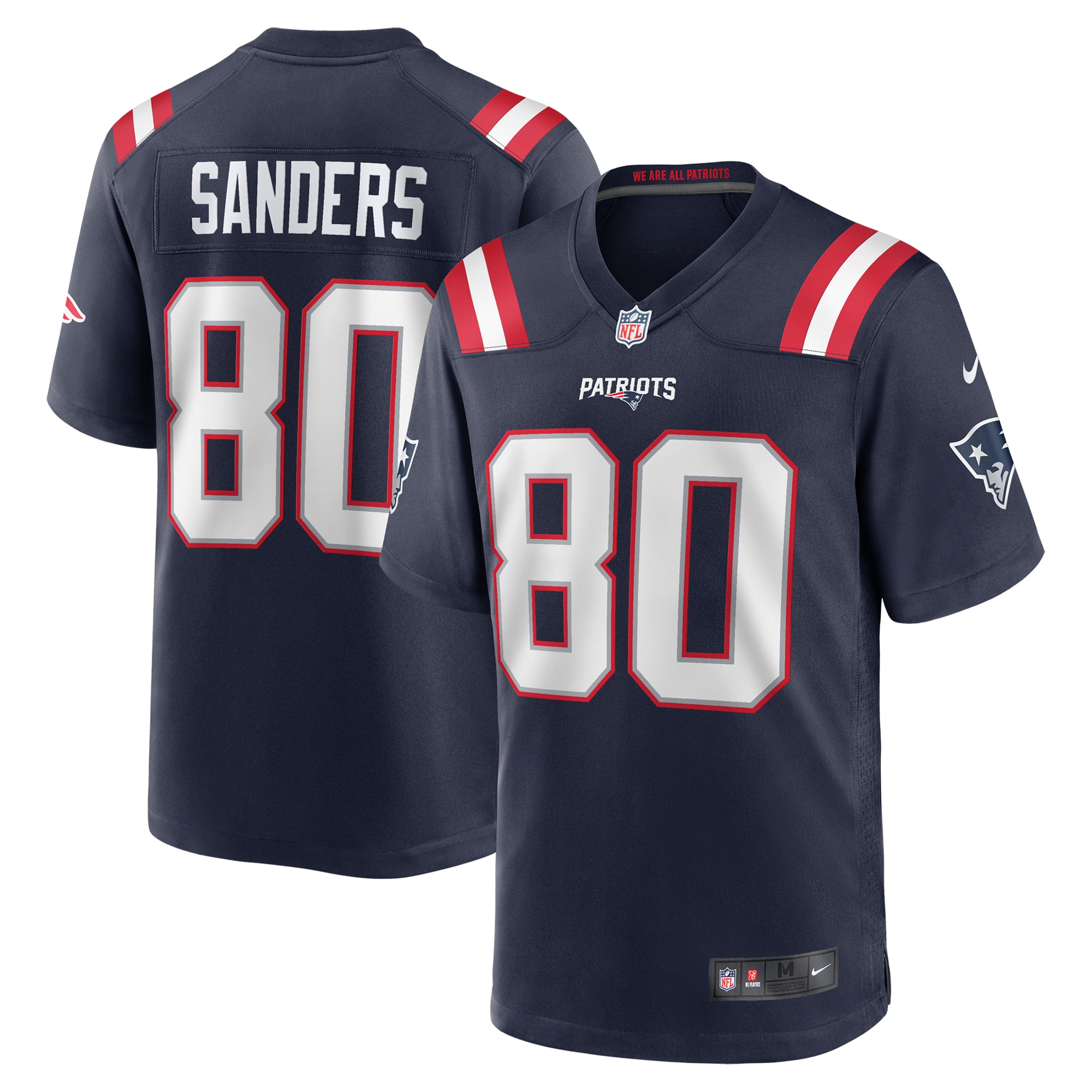 Men's New England Patriots Braylon Sanders Navy Game Jersey JS4102 Saliibo