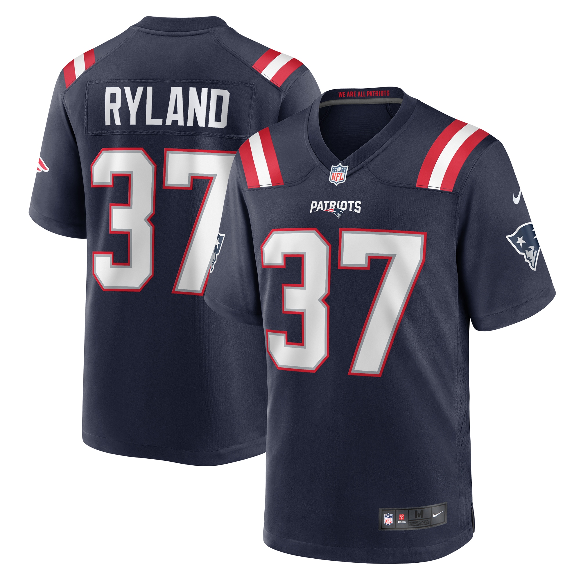 Men's New England Patriots Chad Ryland Navy Team Game Jersey JS8171 Saliibo