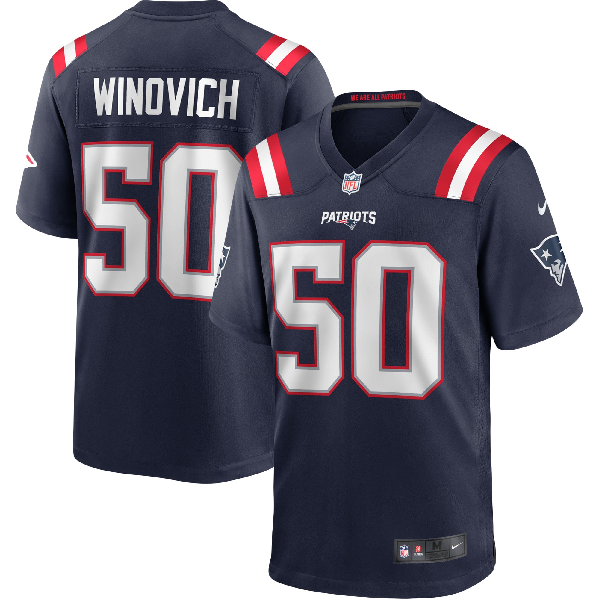 Men's New England Patriots Chase Winovich Navy Game Player Jersey JS6593 Saliibo