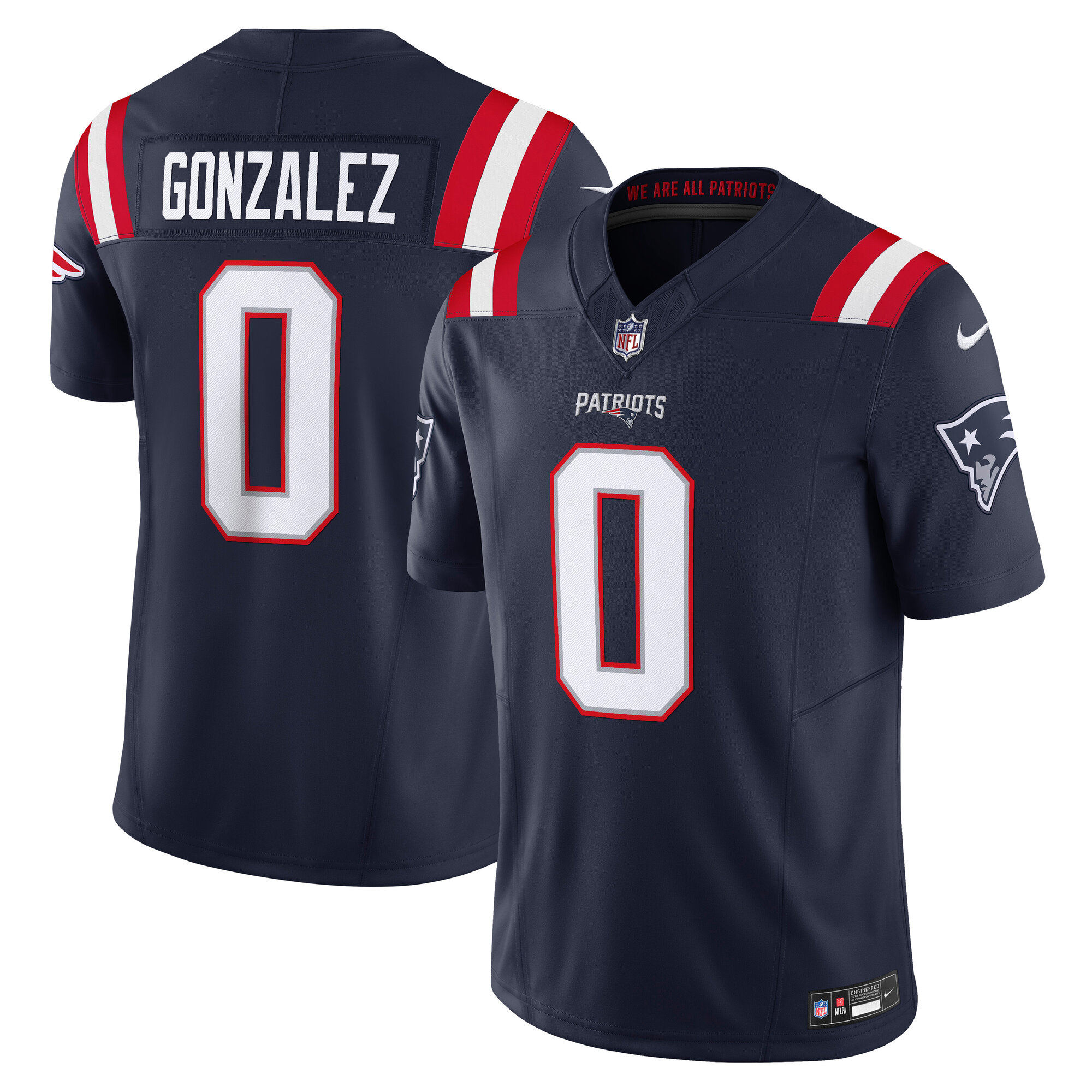 Men's New England Patriots Christian Gonzalez Navy Vapor F.U.S.E. Limited Jersey JS5173 Saliibo