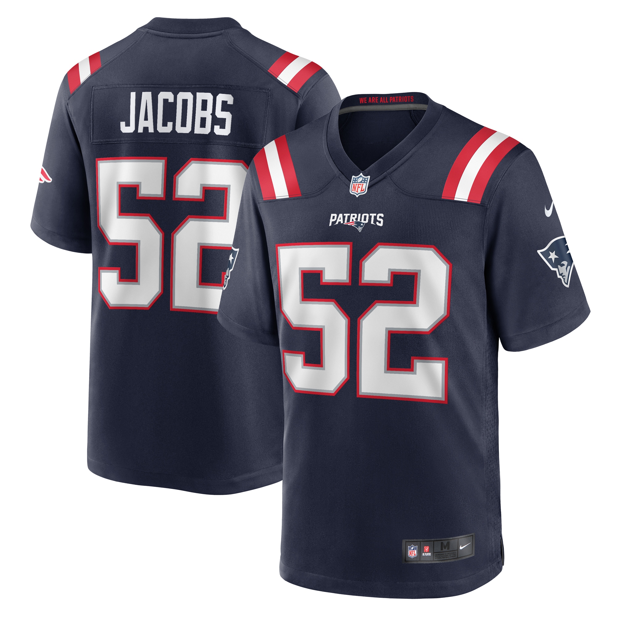 Men's New England Patriots Curtis Jacobs Navy Game Jersey JS7648 Saliibo