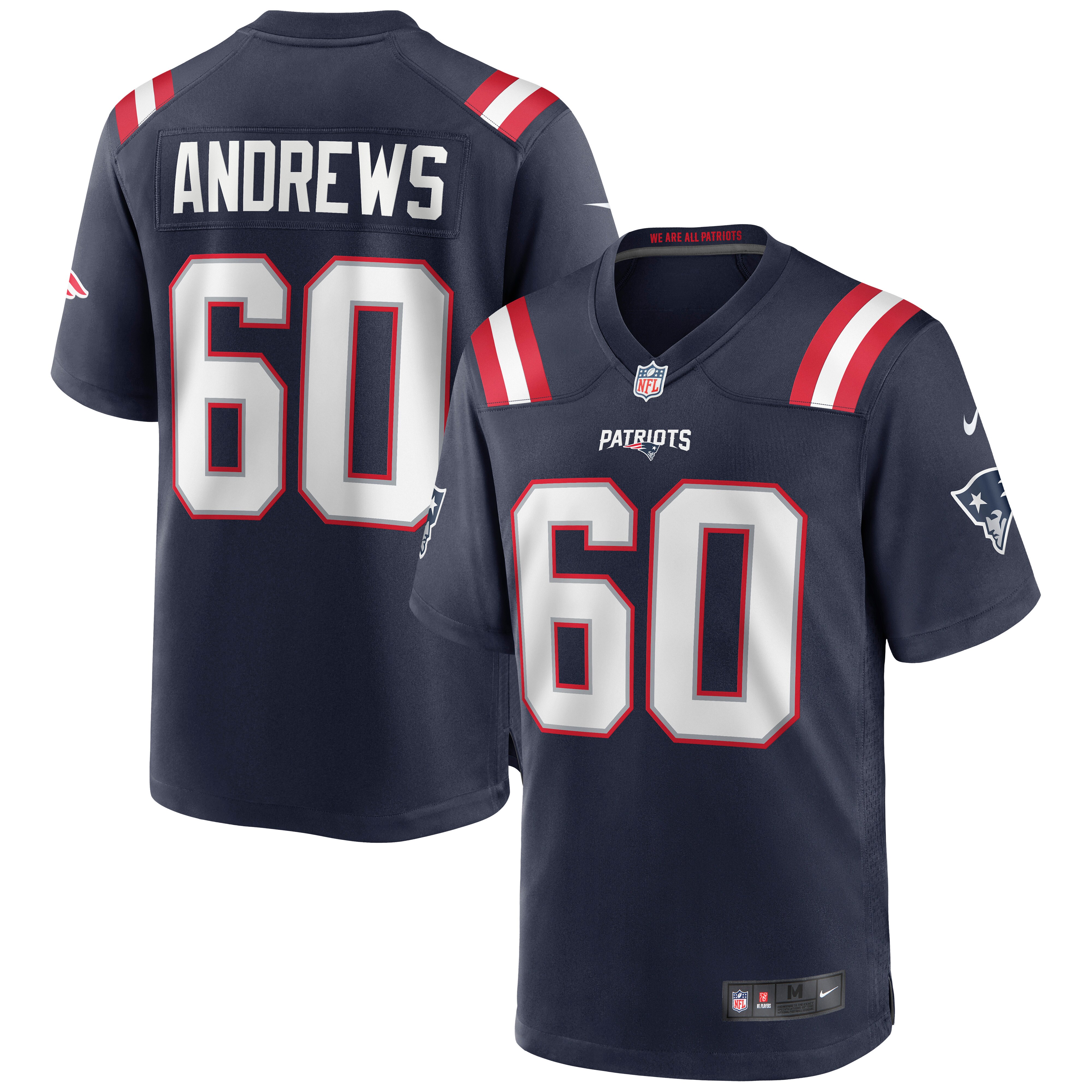 Men's New England Patriots David Andrews Navy Game Jersey JS3081 Saliibo