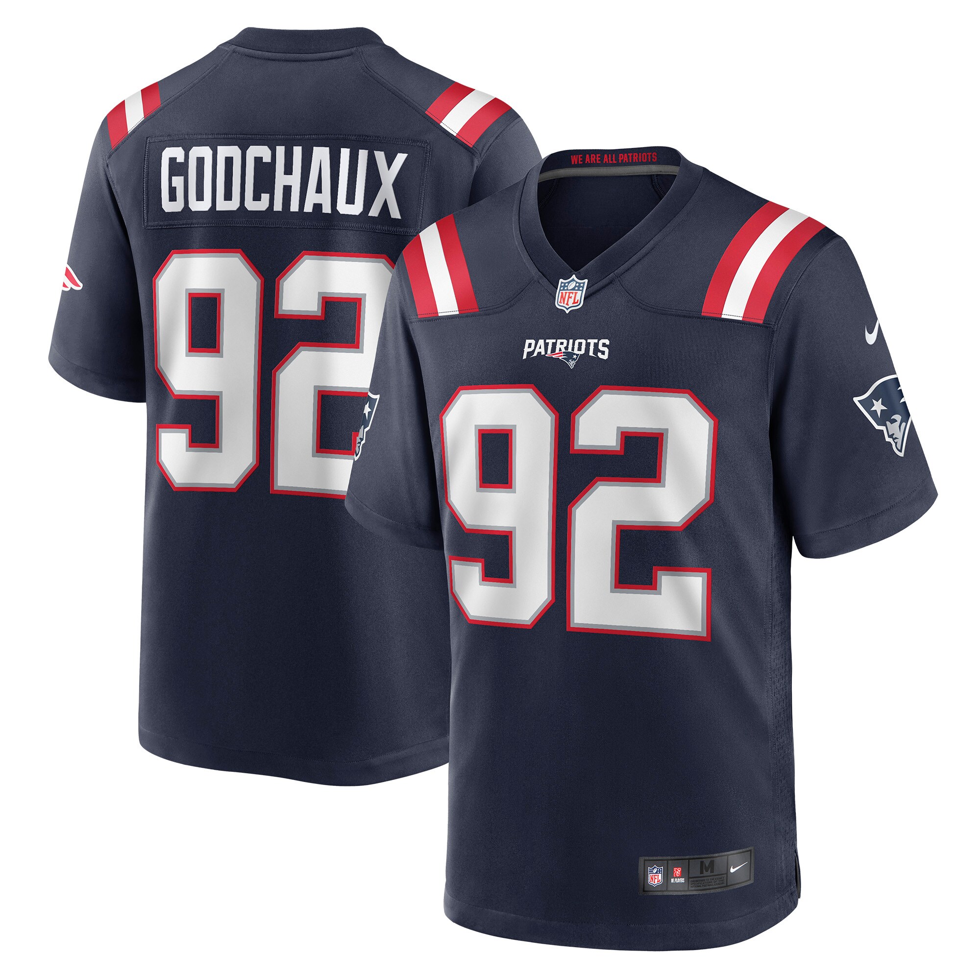 Men's New England Patriots Davon Godchaux Navy Game Jersey JS8904 Saliibo