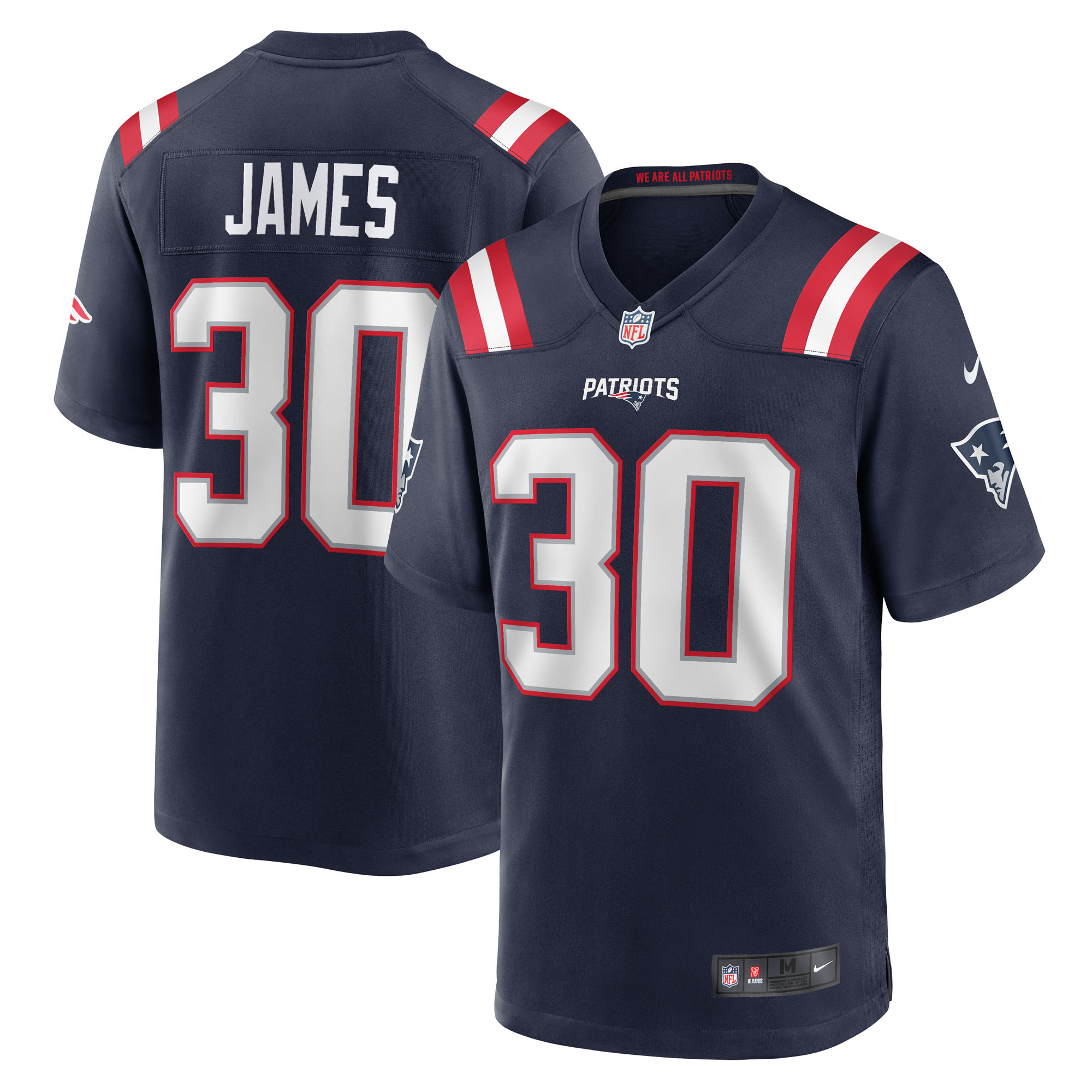 Men's New England Patriots D.J. James Navy Team Game Jersey JS9849 Saliibo