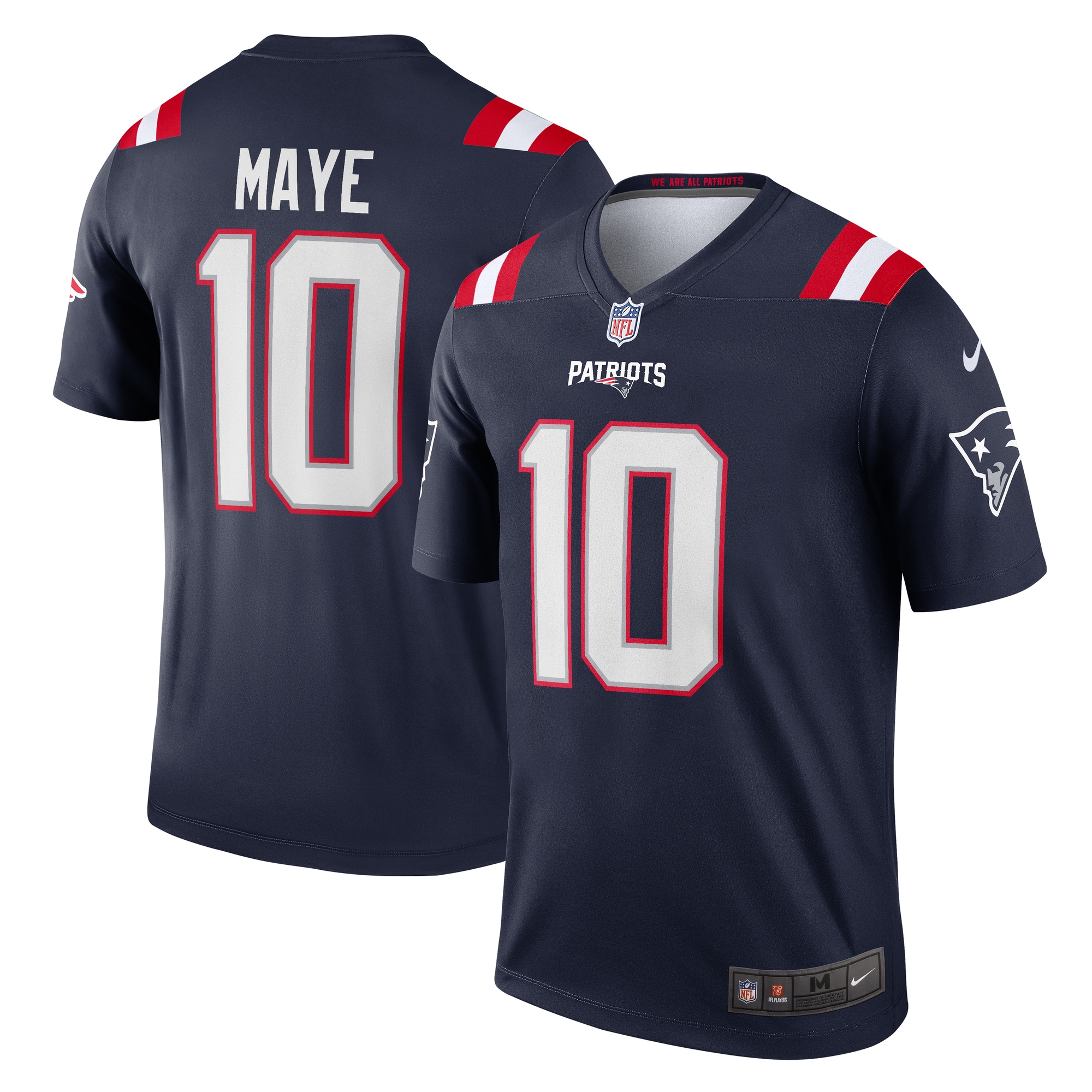 Men's New England Patriots Drake Maye Navy Team Legend Player Performance Top JS5288 Saliibo
