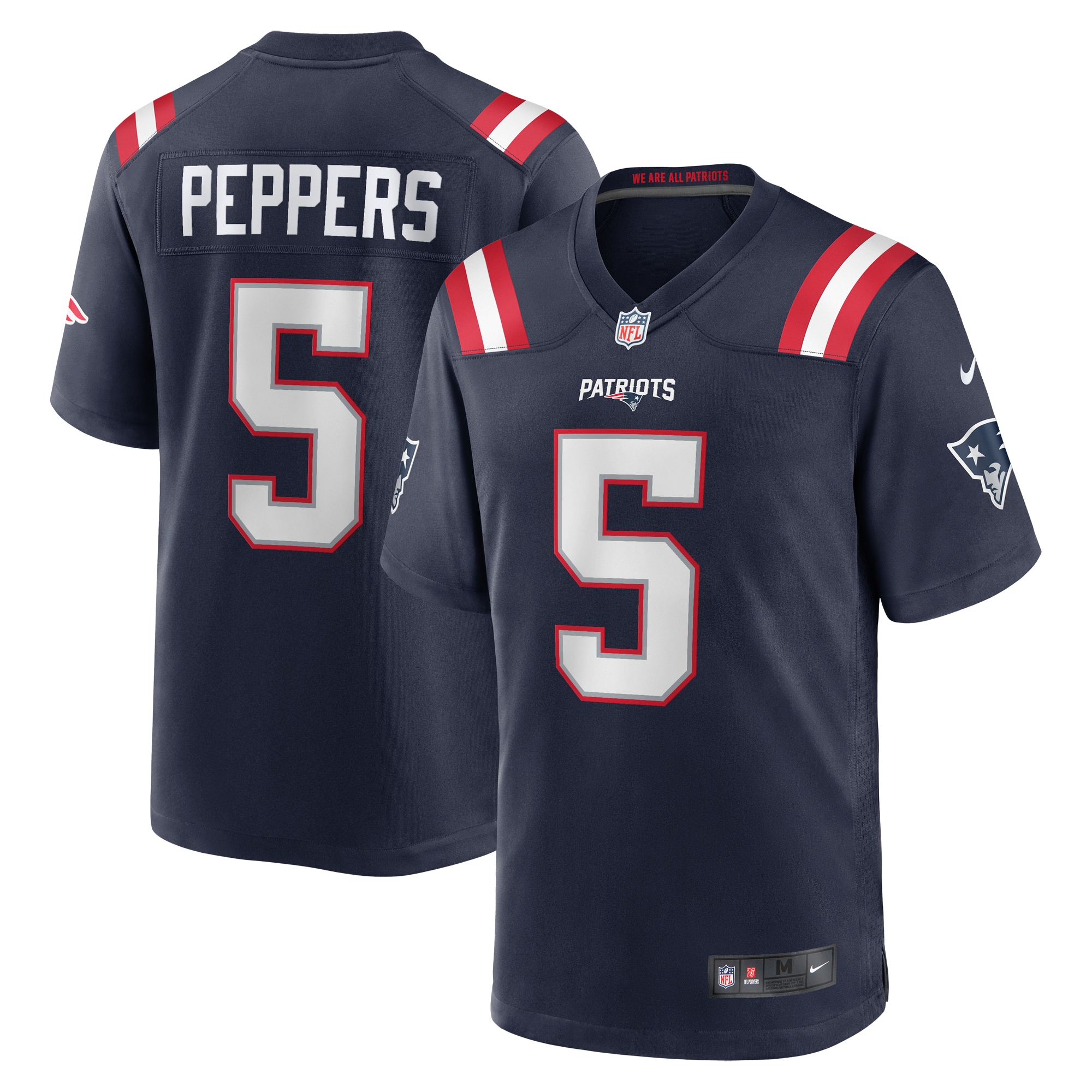 Men's New England Patriots Jabrill Peppers Navy Game Player Jersey JS7739 Saliibo