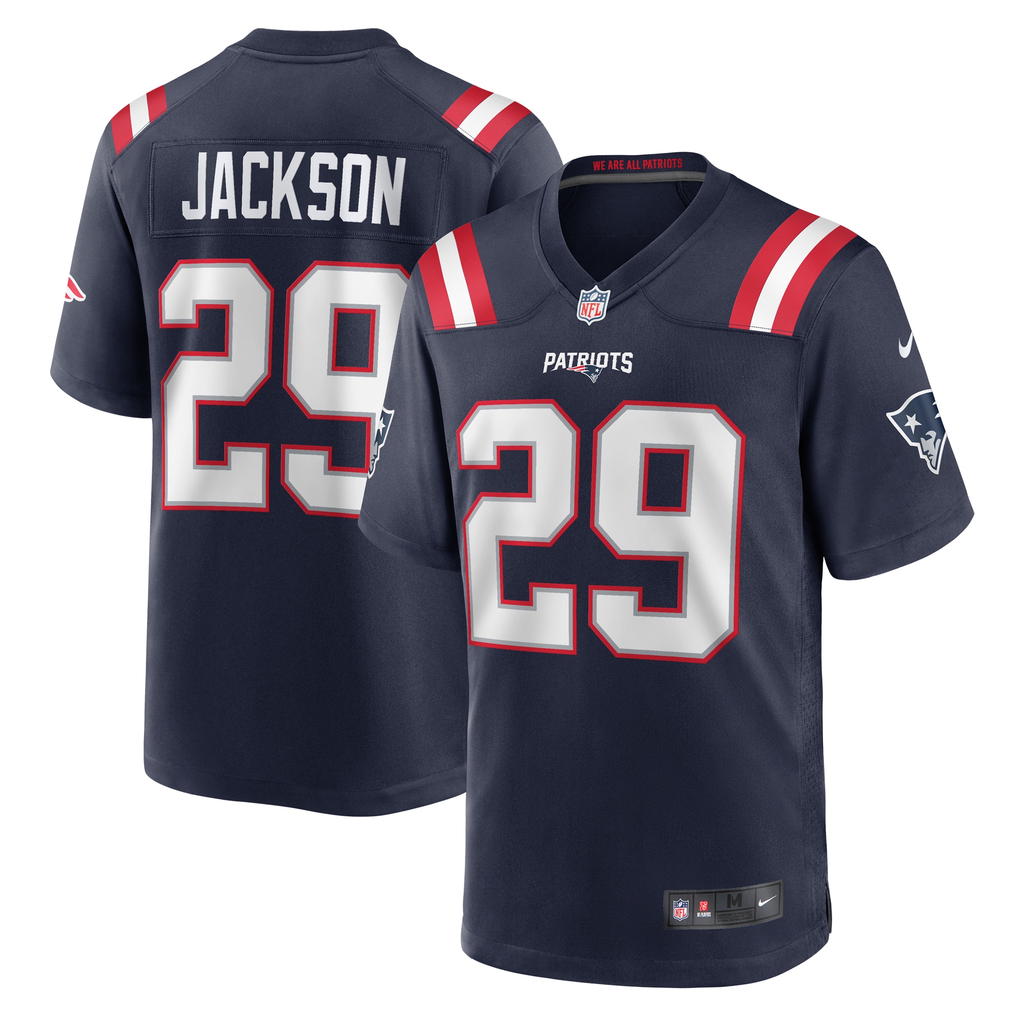 Men's New England Patriots JC Jackson Navy Game Jersey JS7501 Saliibo