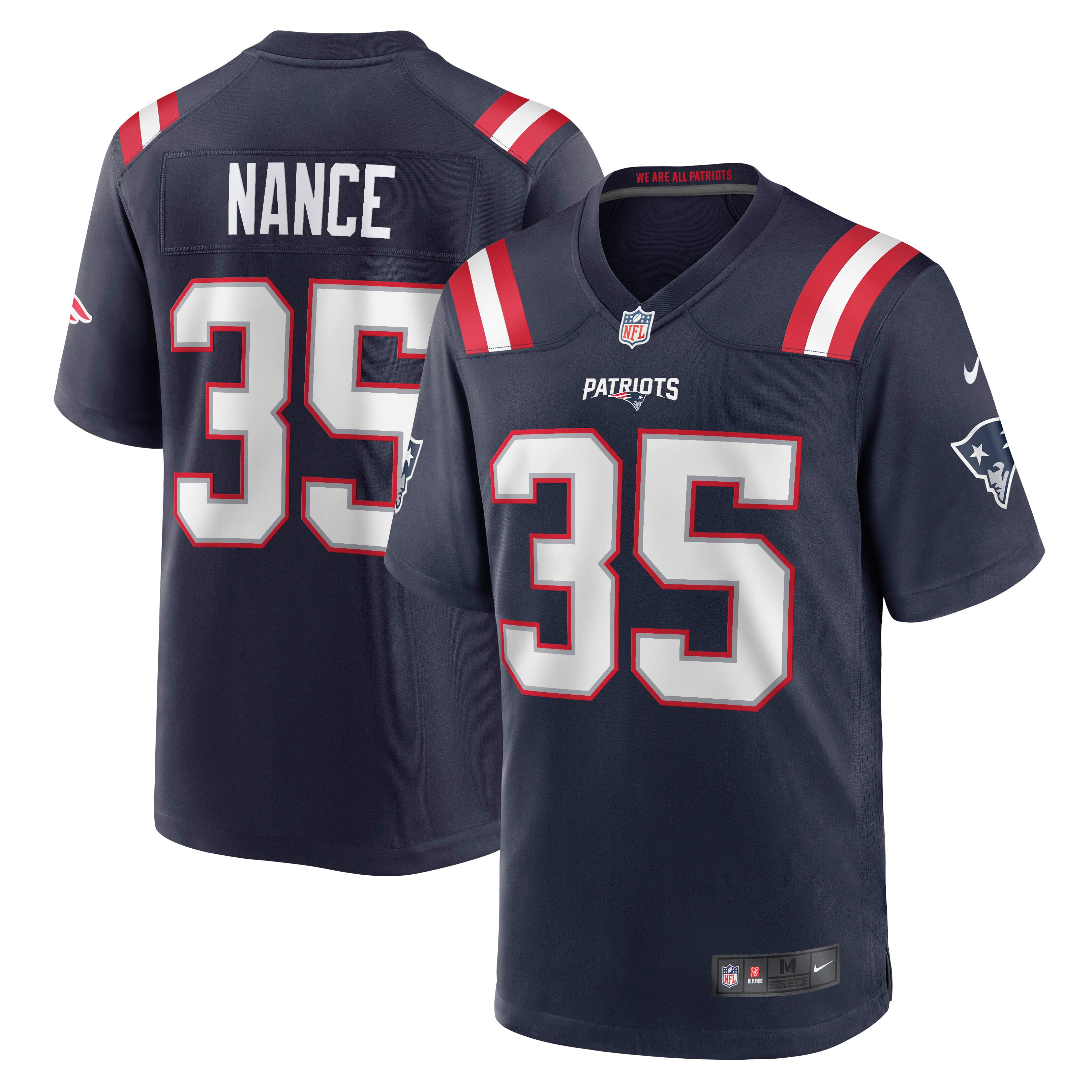 Men's New England Patriots Jim Nance Navy Retired Player Jersey JS7071 Saliibo