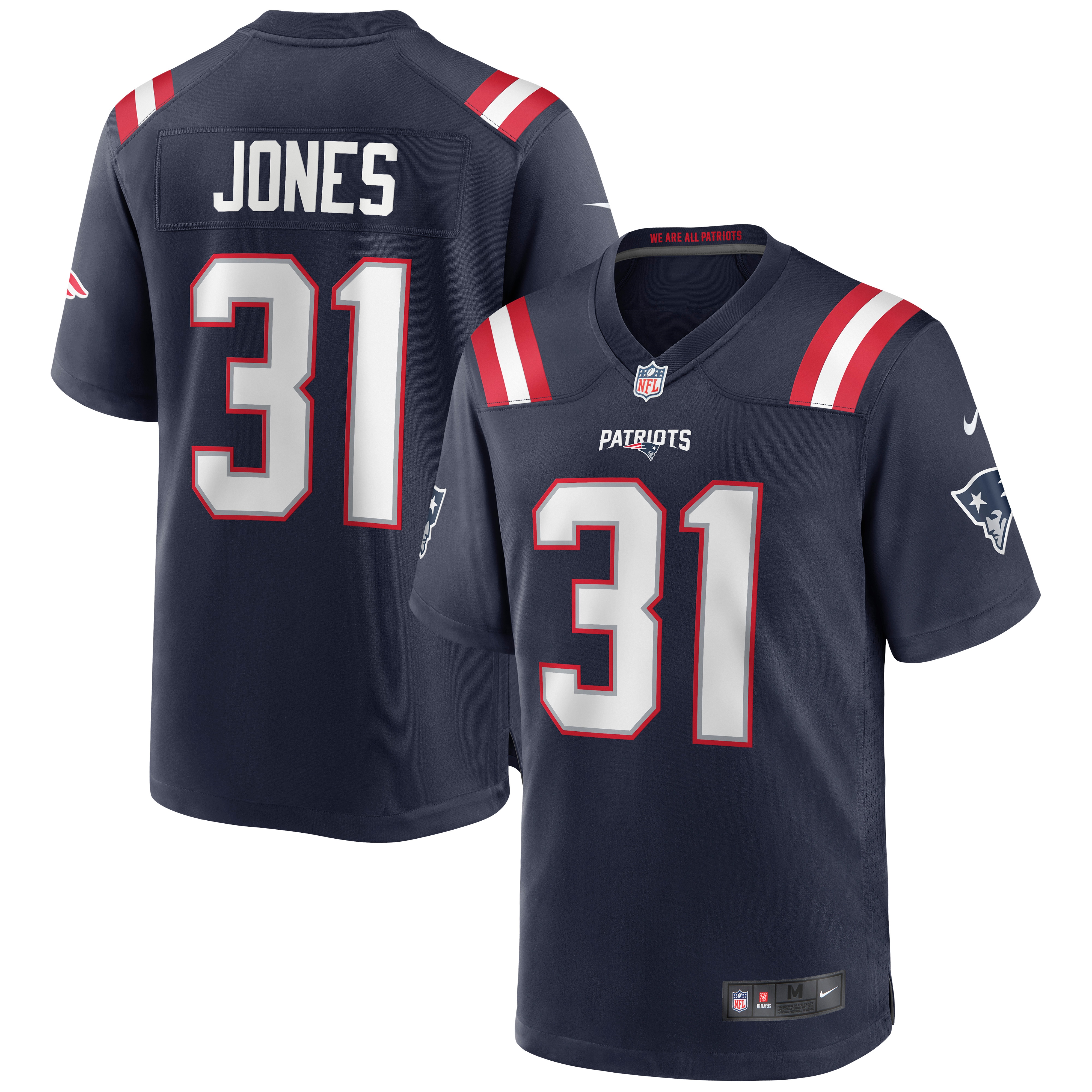 Men's New England Patriots Jonathan Jones Navy Game Jersey JS8887 Saliibo