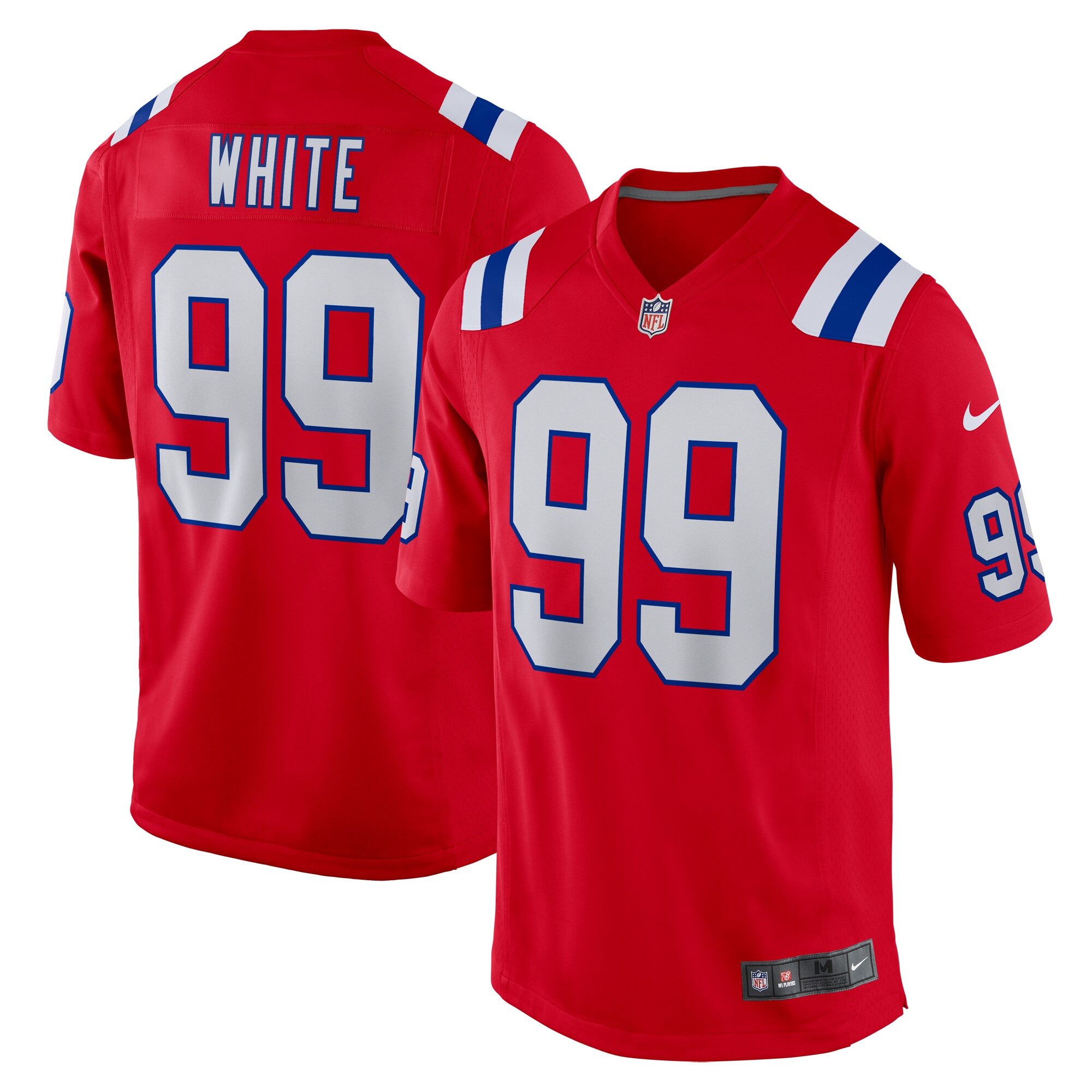 Men's New England Patriots Keion White Red Alternate Team Game Jersey JS2460 Saliibo