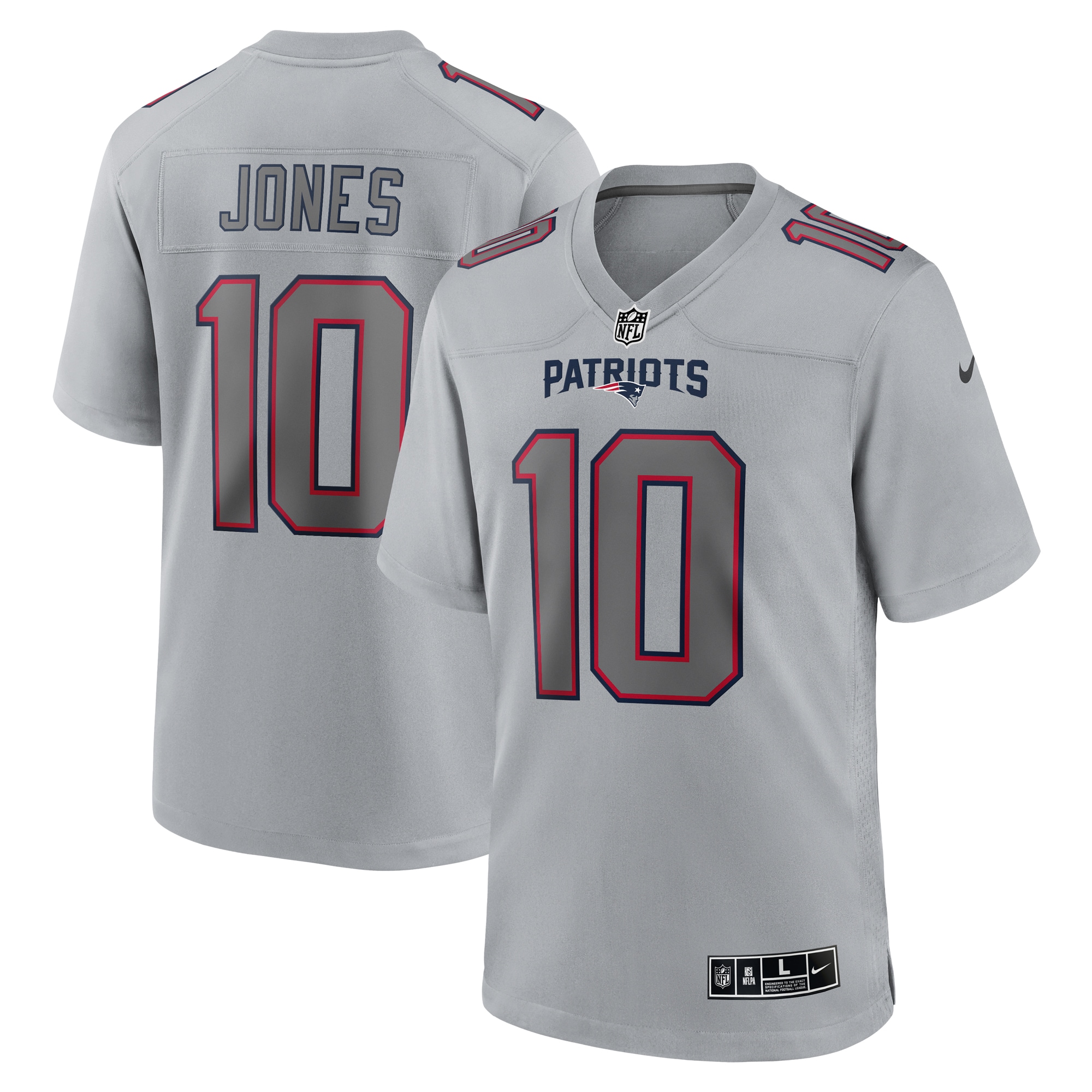 Men's New England Patriots Mac Jones Gray Atmosphere Fashion Game Jersey JS5141 Saliibo