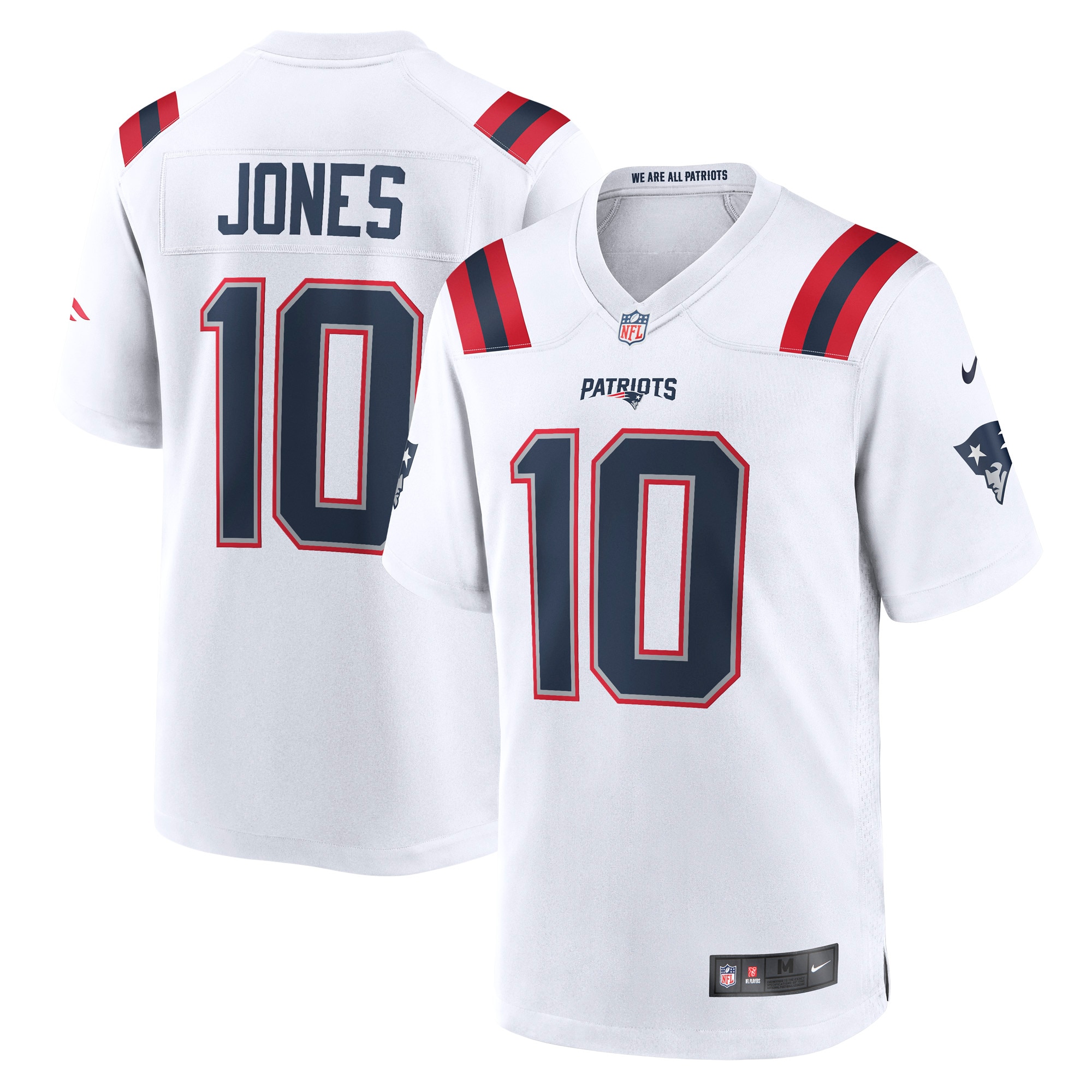 Men's New England Patriots Mac Jones White Player Game Jersey JS9599 Saliibo