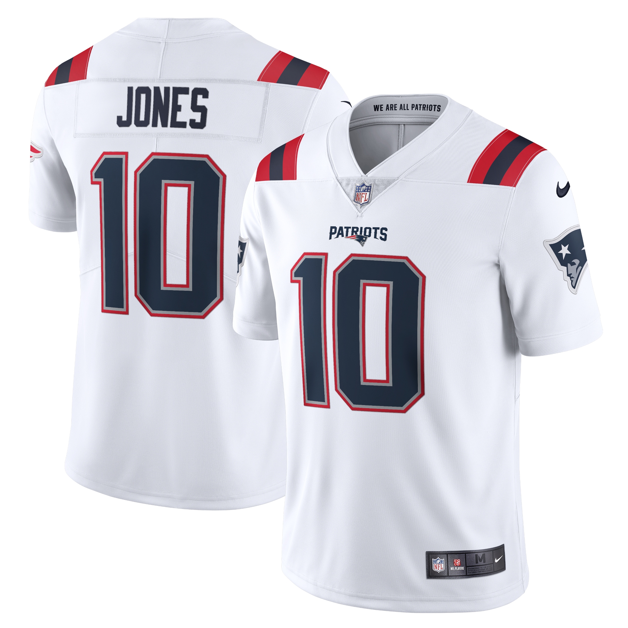 Men's New England Patriots Mac Jones White Vapor Limited Jersey JS9078 Saliibo