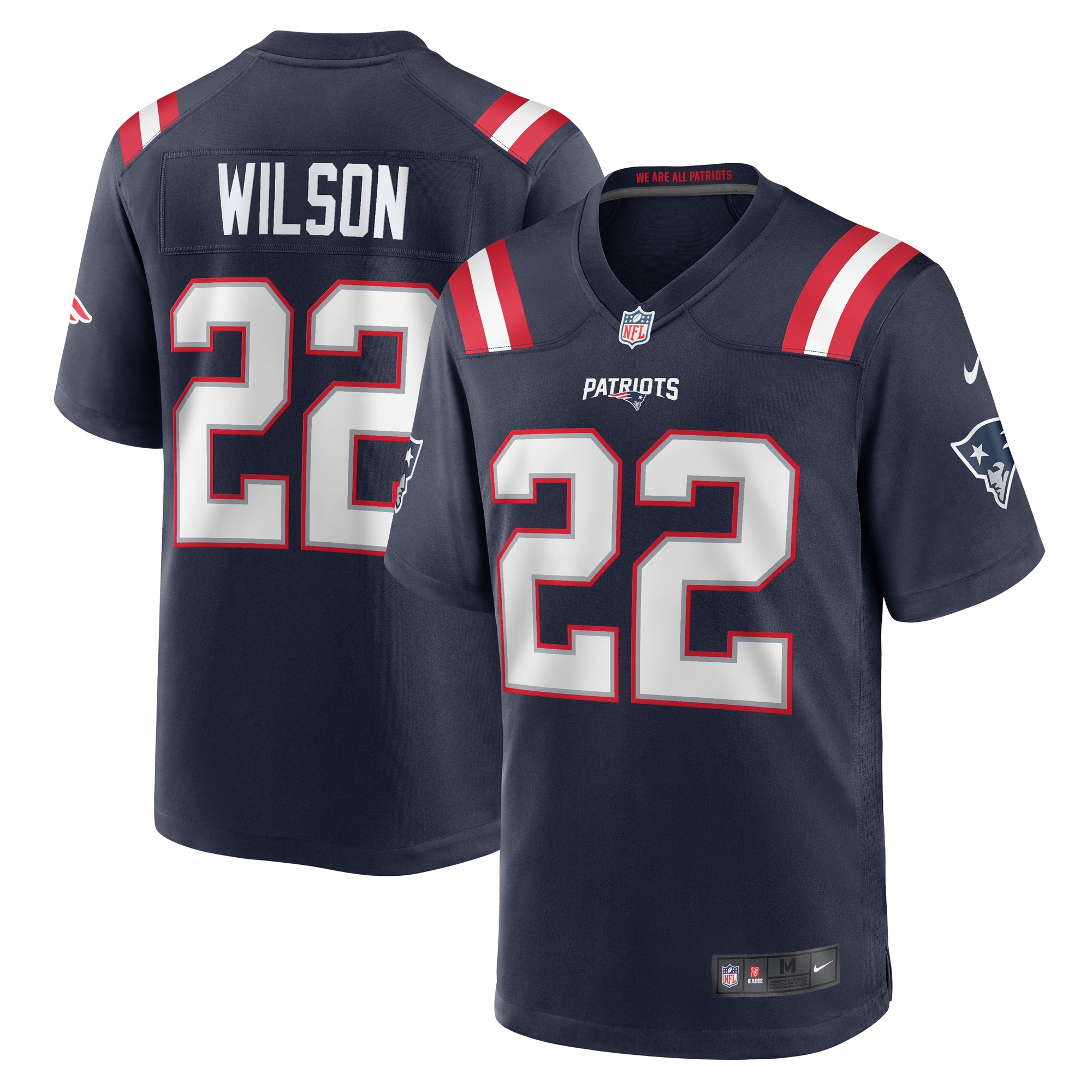 Men's New England Patriots Marco Wilson Navy Game Jersey JS3285 Saliibo