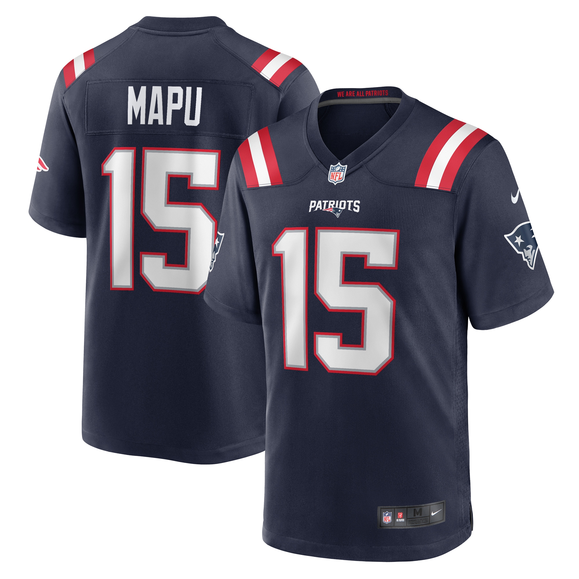 Men's New England Patriots Marte Mapu Navy Game Jersey JS7287 Saliibo