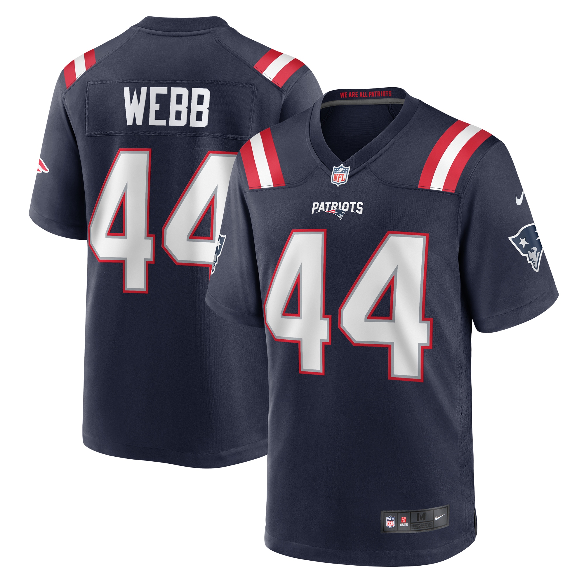 Men's New England Patriots Raleigh Webb Navy Home Game Player Jersey JS9091 Saliibo