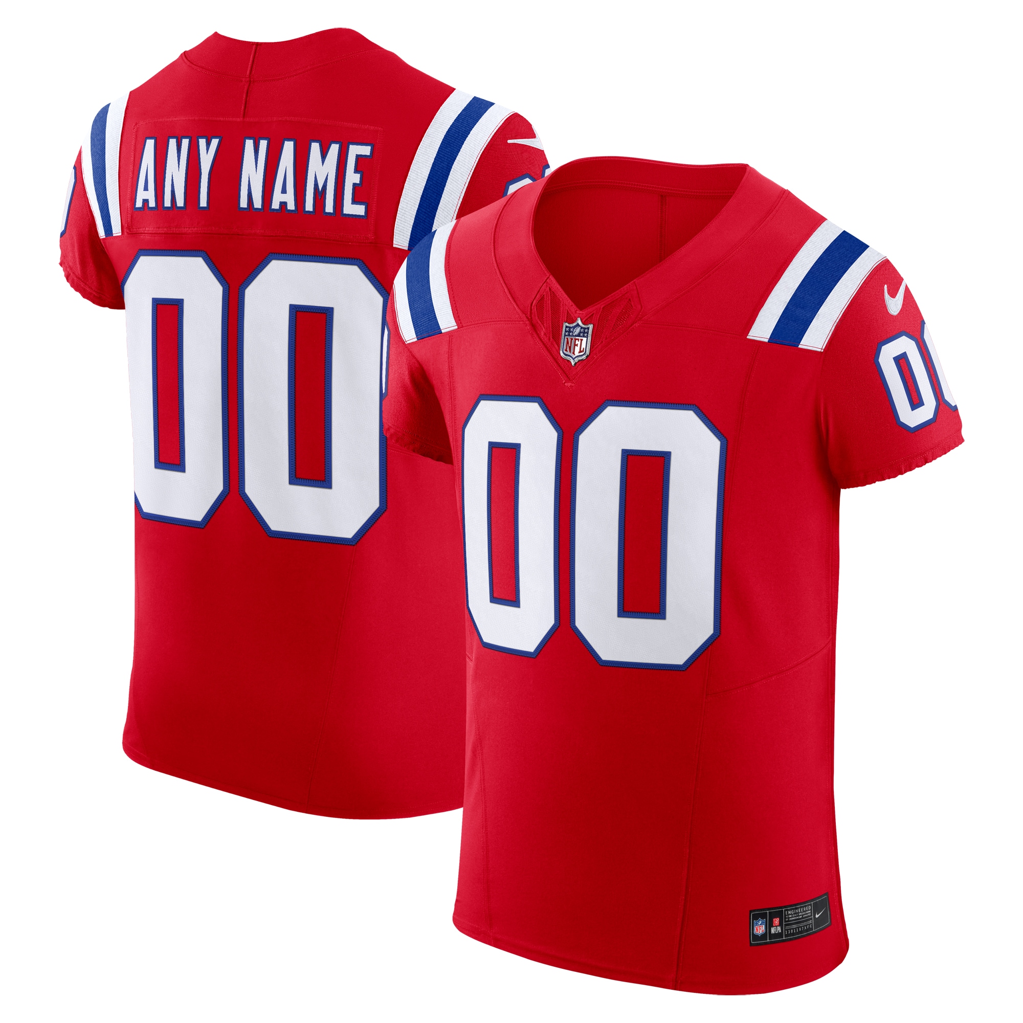 Men's New England Patriots Red Vapor F.U.S.E. Elite Custom Jersey JS3617 Saliibo