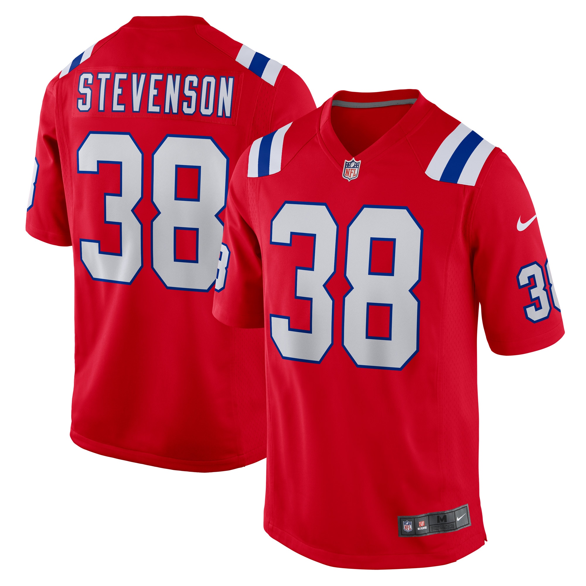 Men's New England Patriots Rhamondre Stevenson Red Alternate Game Player Jersey JS2793 Saliibo