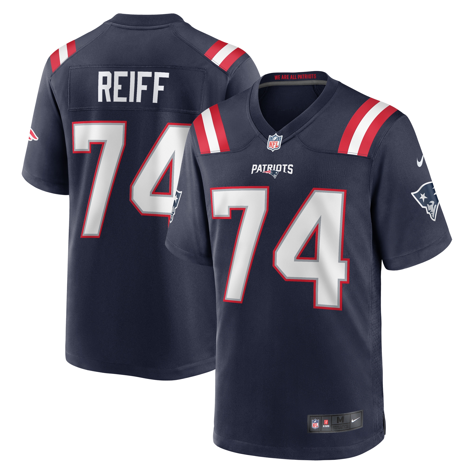 Men's New England Patriots Riley Reiff Navy Game Jersey JS2629 Saliibo