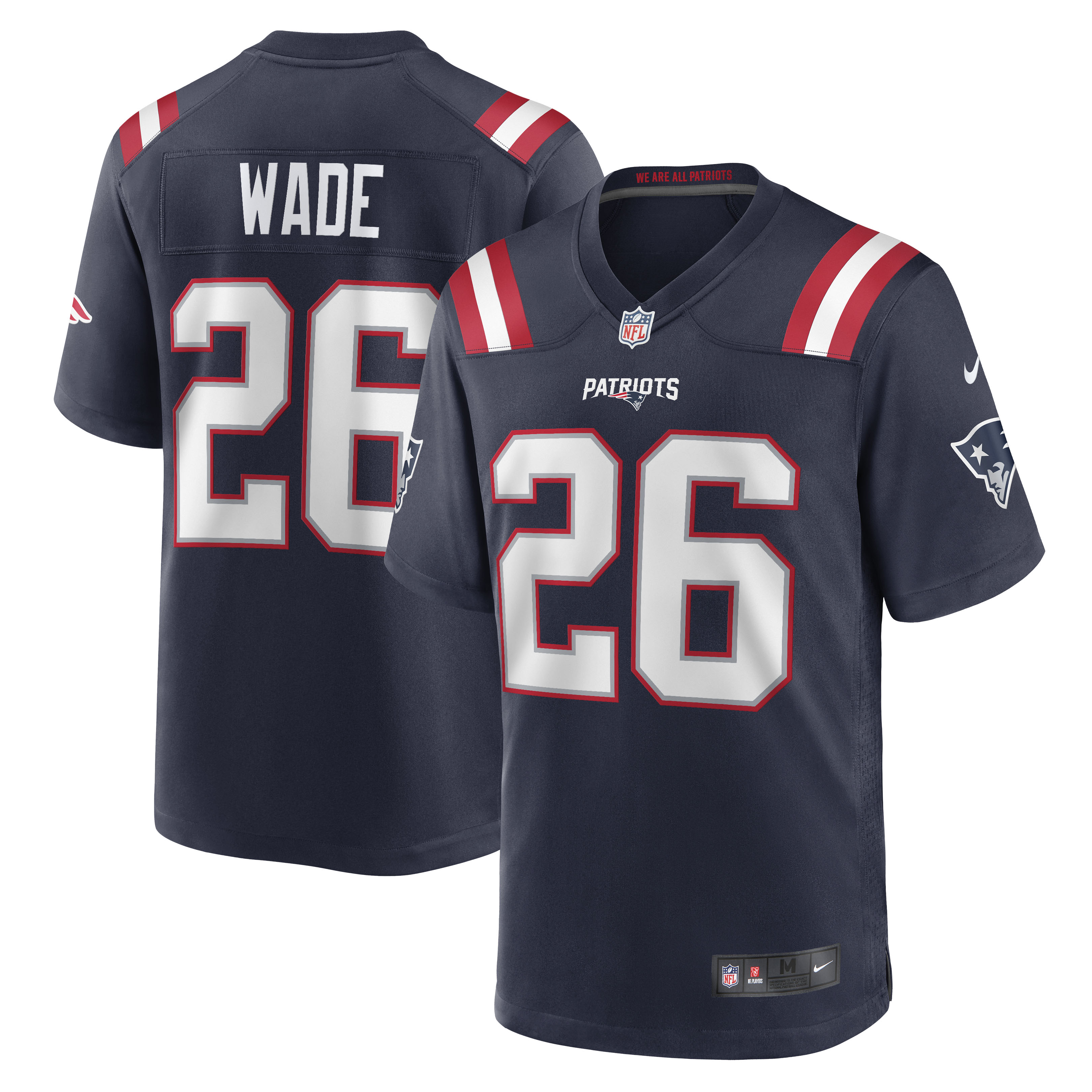 Men's New England Patriots Shaun Wade Navy Game Jersey JS8280 Saliibo