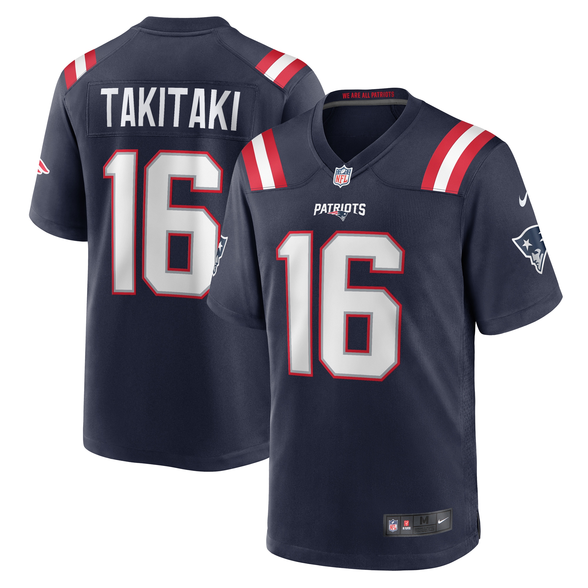 Men's New England Patriots Sione Takitaki Navy Game Jersey JS8115 Saliibo