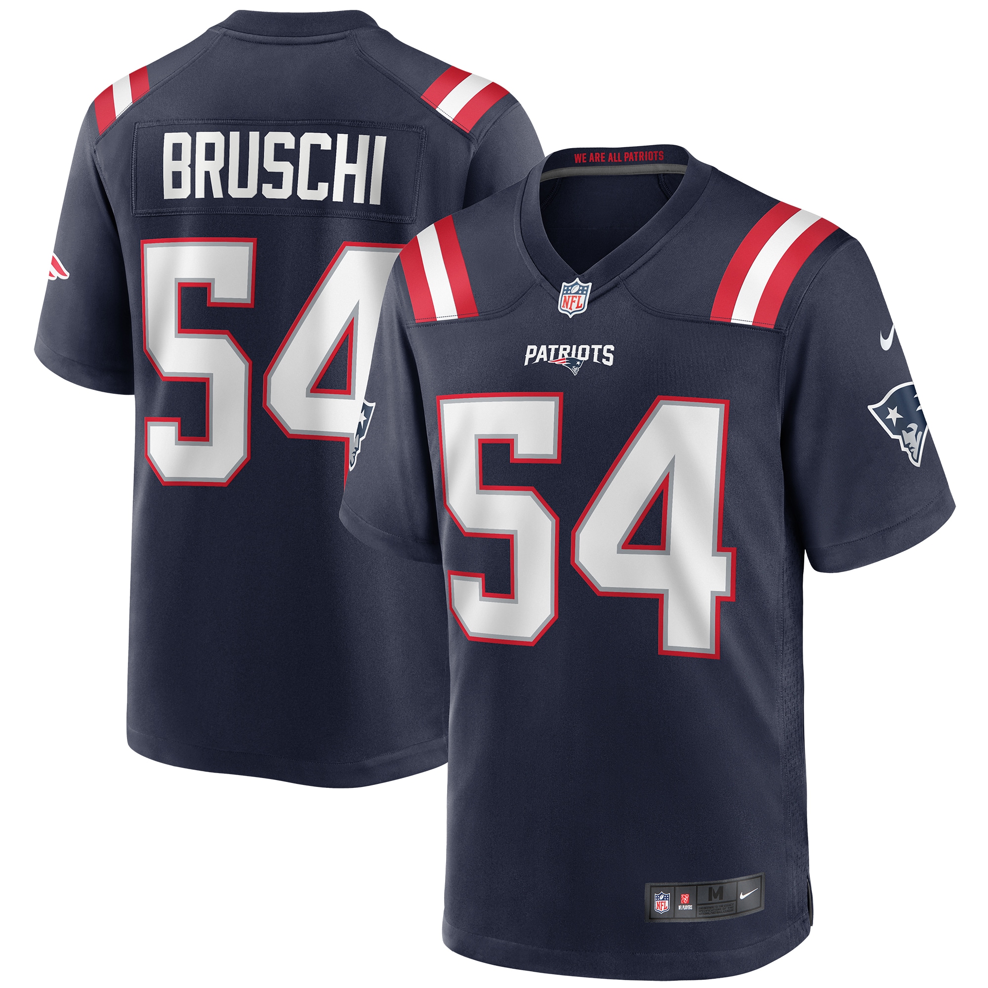 Men's New England Patriots Tedy Bruschi Navy Game Retired Player Jersey JS6391 Saliibo