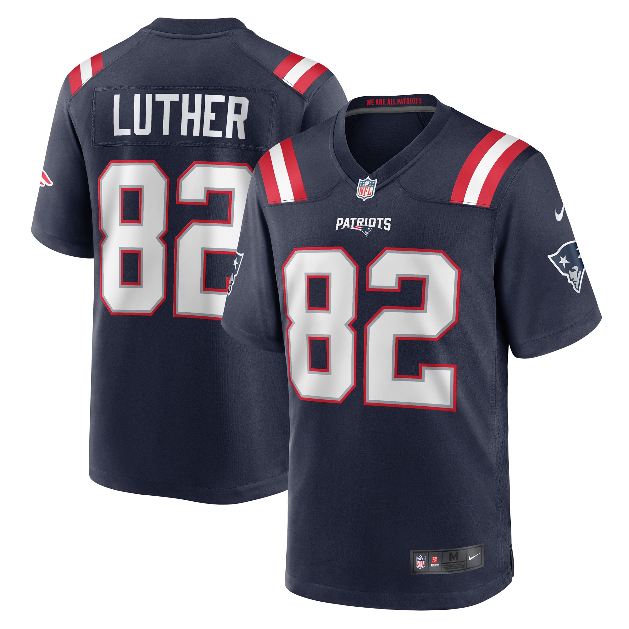 Men's New England Patriots T.J. Luther Navy Team Game Jersey JS5810 Saliibo
