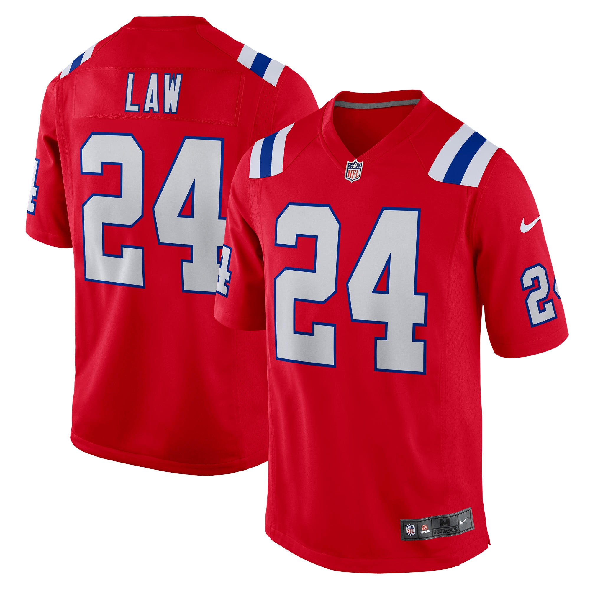 Men's New England Patriots Ty Law Red Retired Player Alternate Game Jersey JS4978 Saliibo