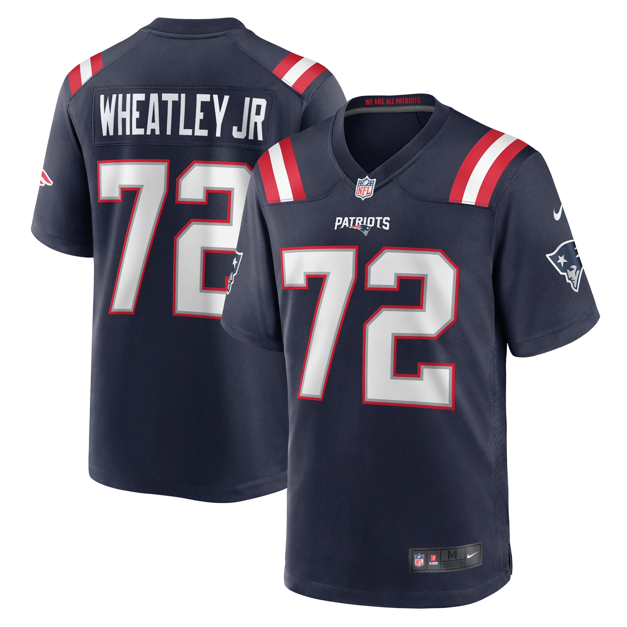 Men's New England Patriots Tyrone Wheatley Navy Team Game Jersey JS3612 Saliibo