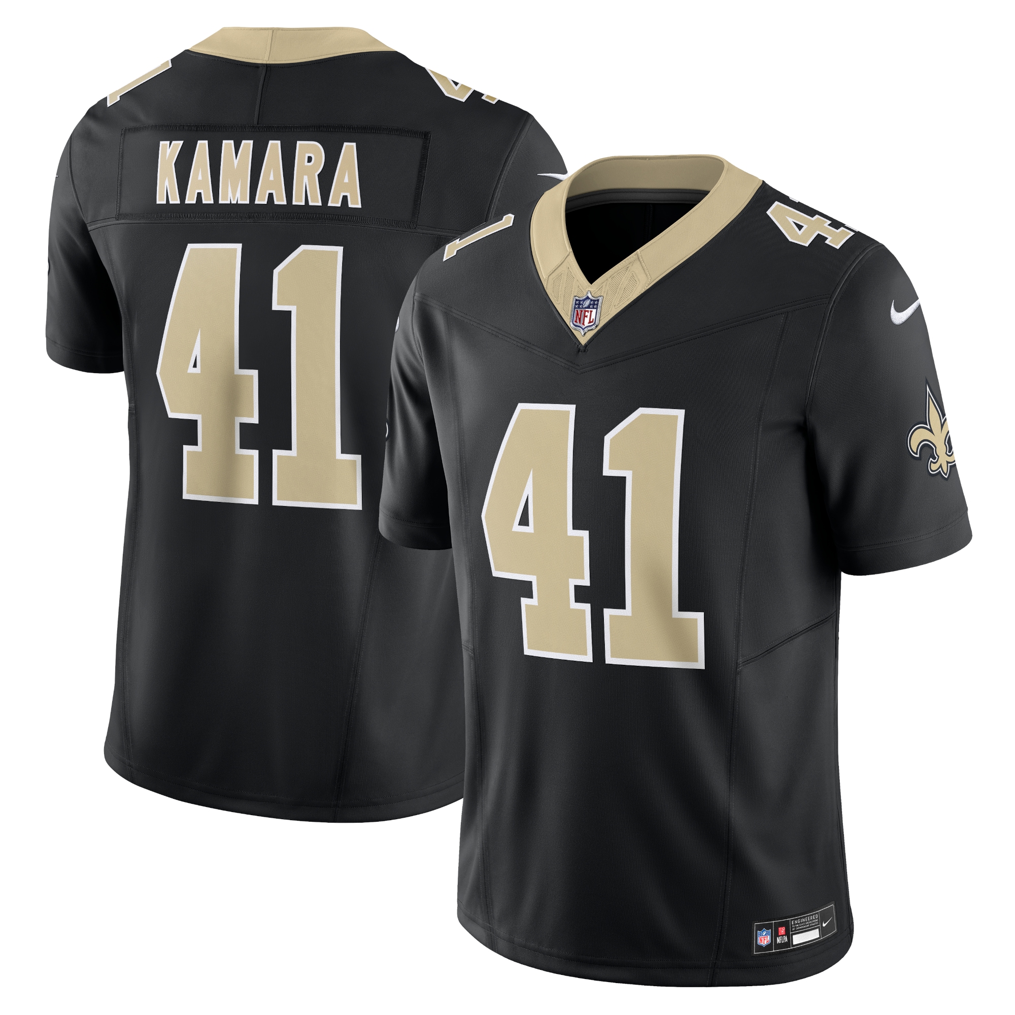 Men's New Orleans Saints Alvin Kamara Black Vapor F.U.S.E. Limited Jersey JS3048 Saliibo