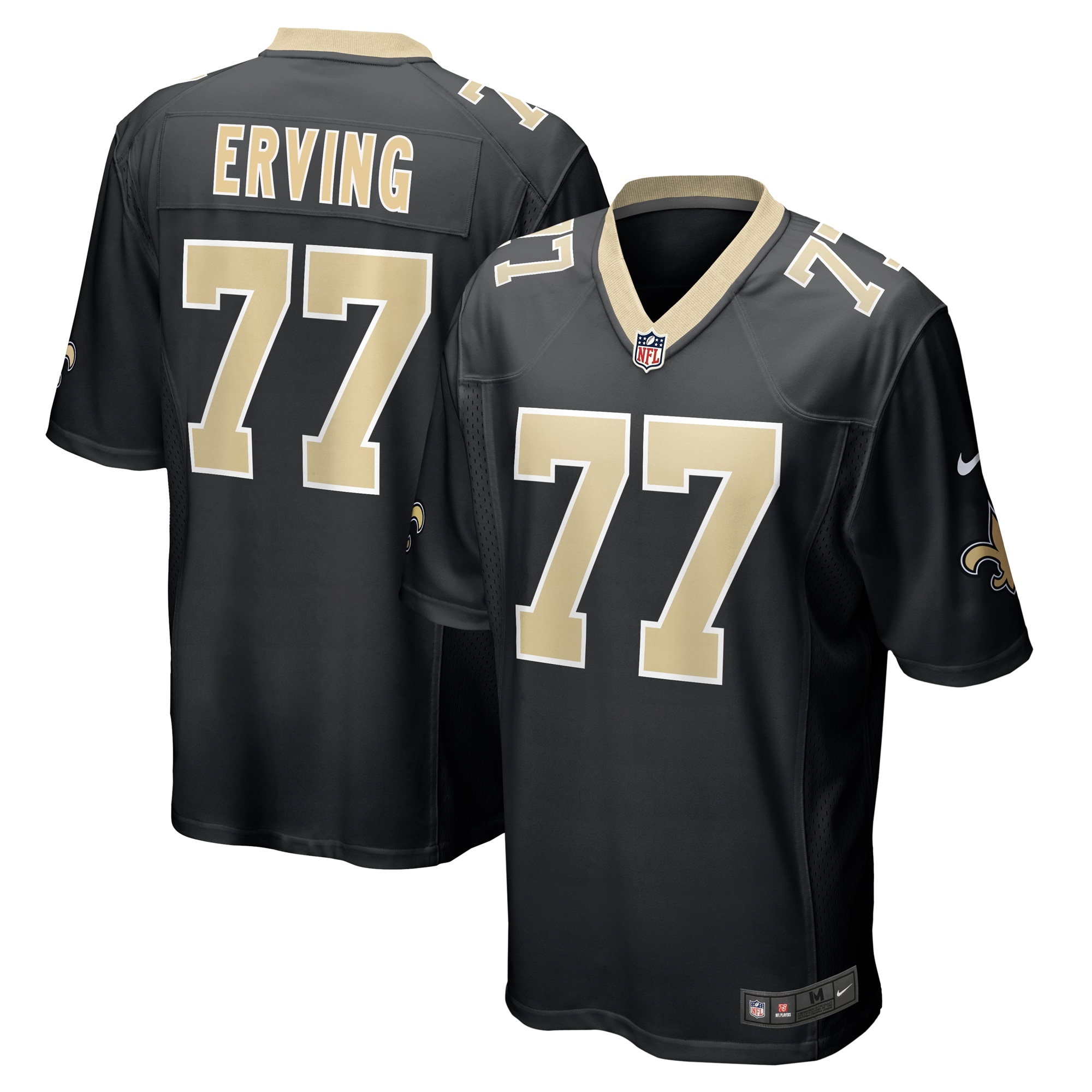 Men's New Orleans Saints Cameron Erving Black Game Jersey JS8274 Saliibo