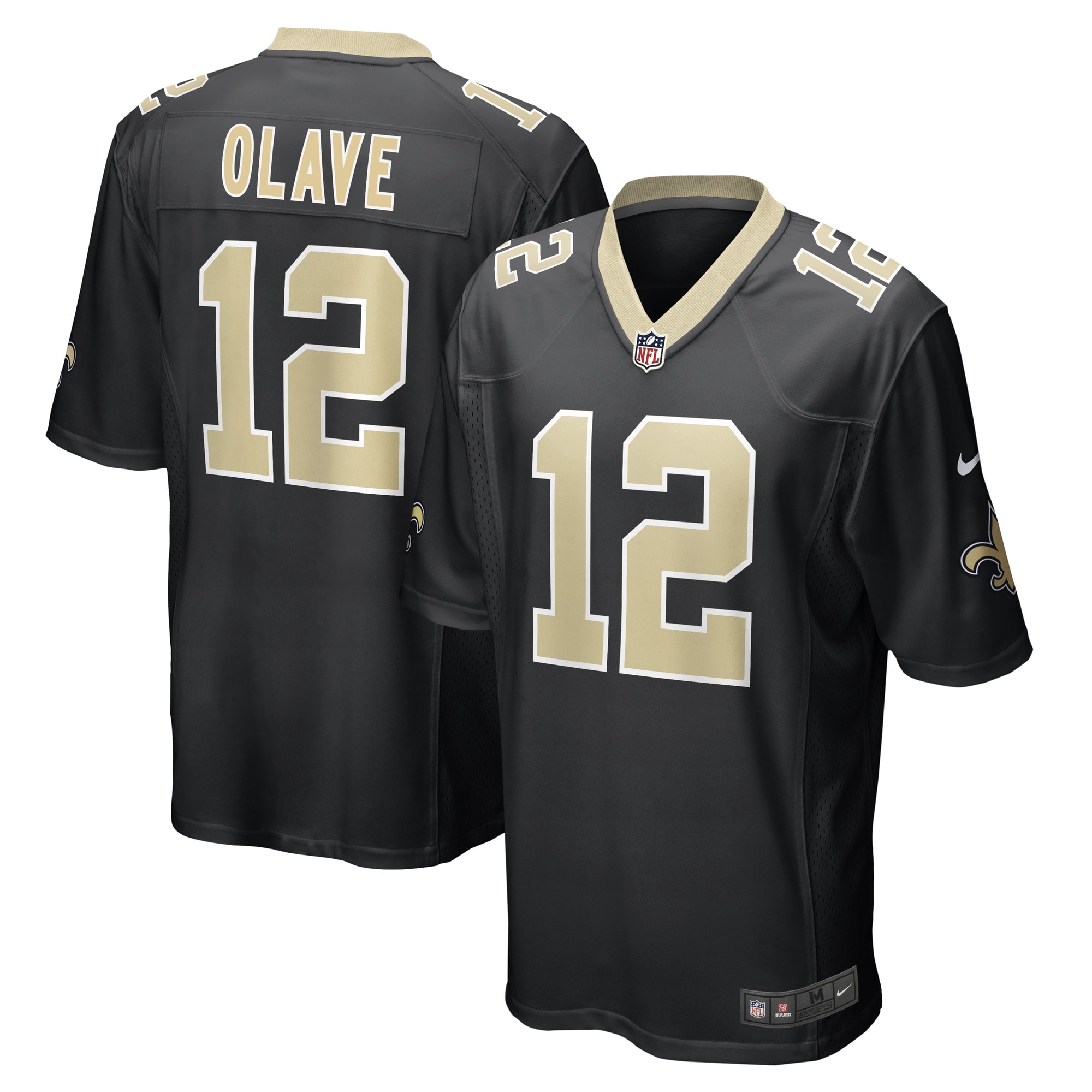 Men's New Orleans Saints Chris Olave Black Player Game Jersey JS3422 Saliibo