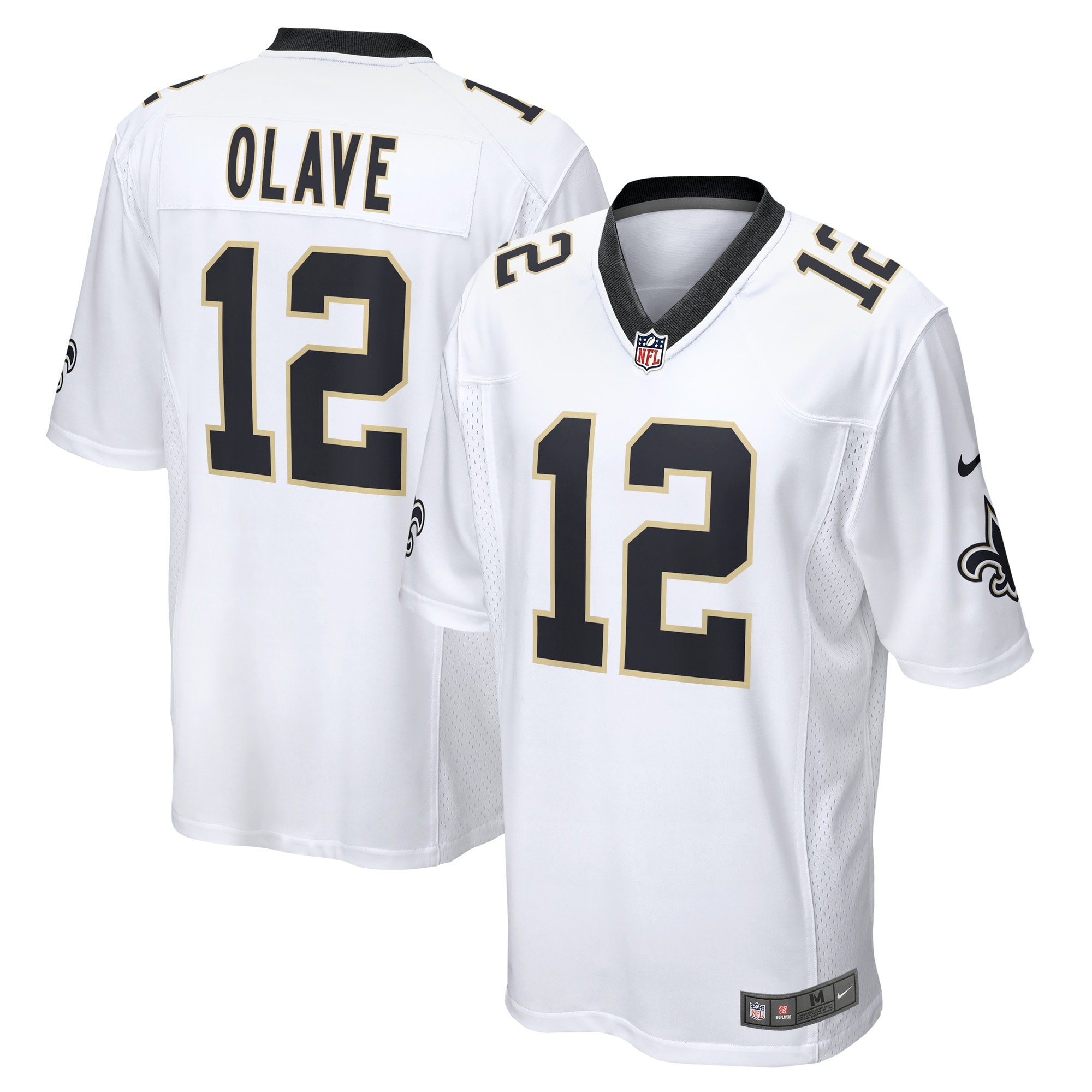 Men's New Orleans Saints Chris Olave White Game Player Jersey JS8096 Saliibo