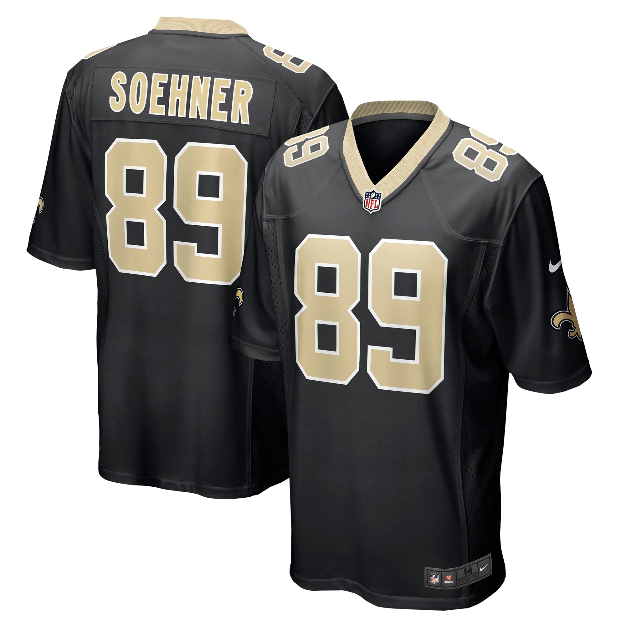 Men's New Orleans Saints Dylan Soehner Black Game Jersey JS6438 Saliibo