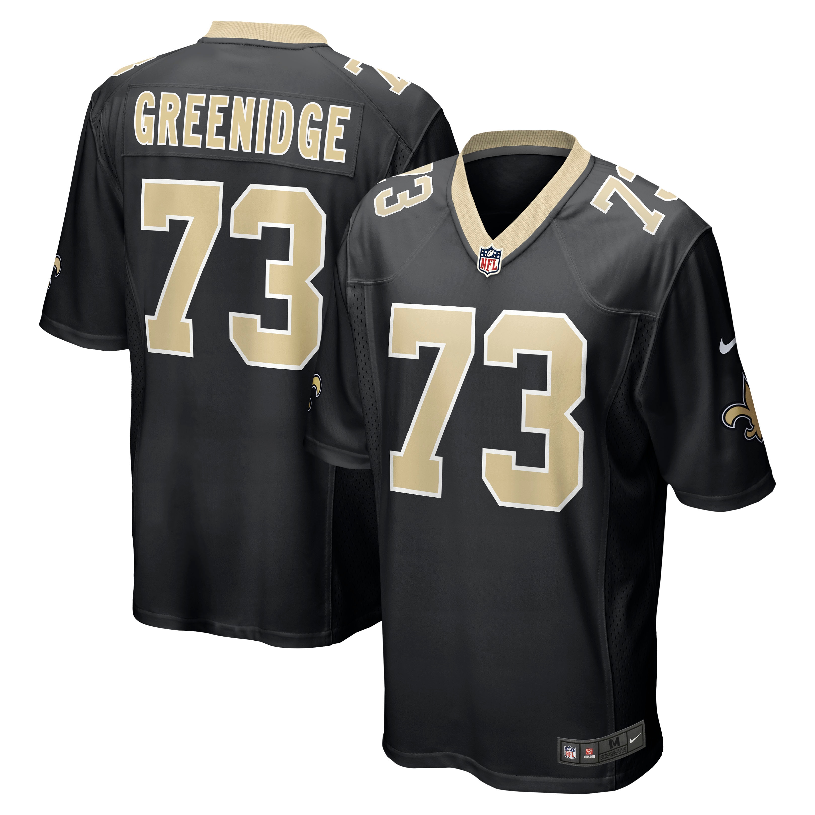 Men's New Orleans Saints Ethan Greenidge Black Game Jersey JS4789 Saliibo