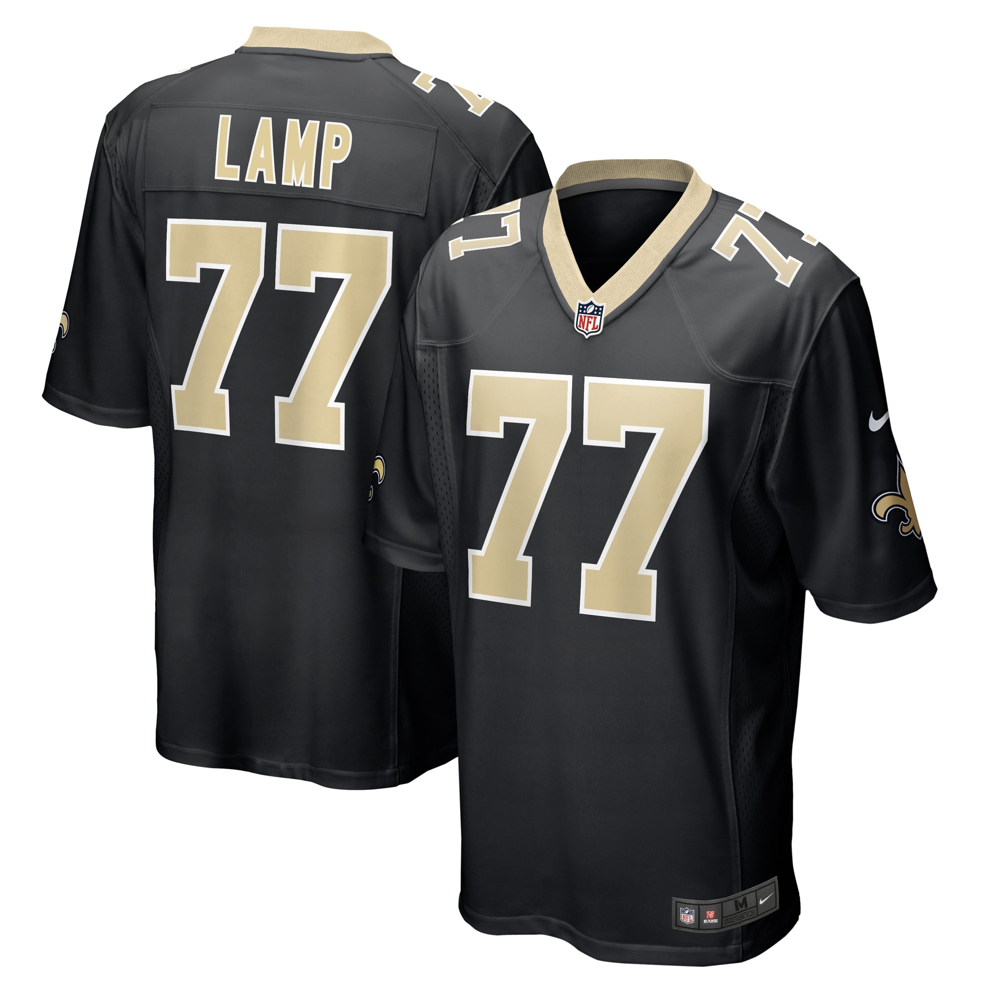 Men's New Orleans Saints Forrest Lamp Black Game Player Jersey JS2876 Saliibo
