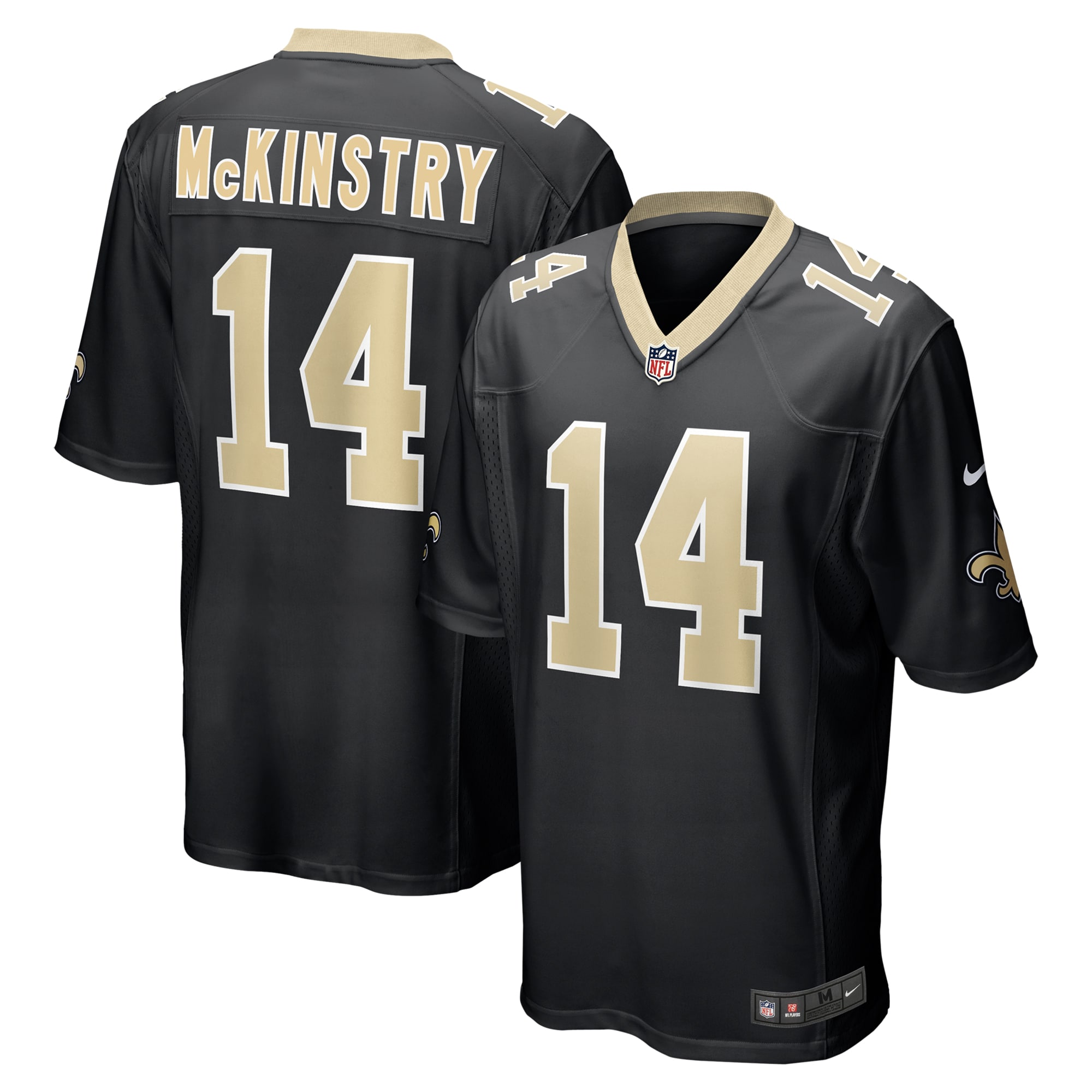 Men's New Orleans Saints Ga'Quincy McKinstry Black Player Game Jersey JS8938 Saliibo