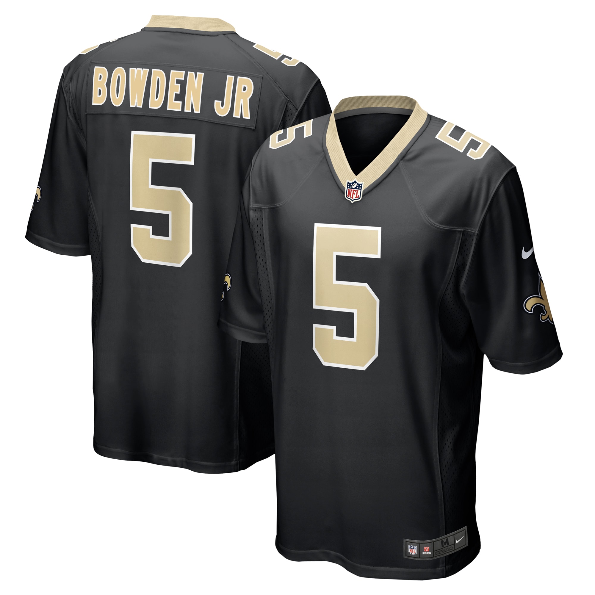 Men's New Orleans Saints Lynn Bowden Jr. Black Team Game Jersey JS2924 Saliibo