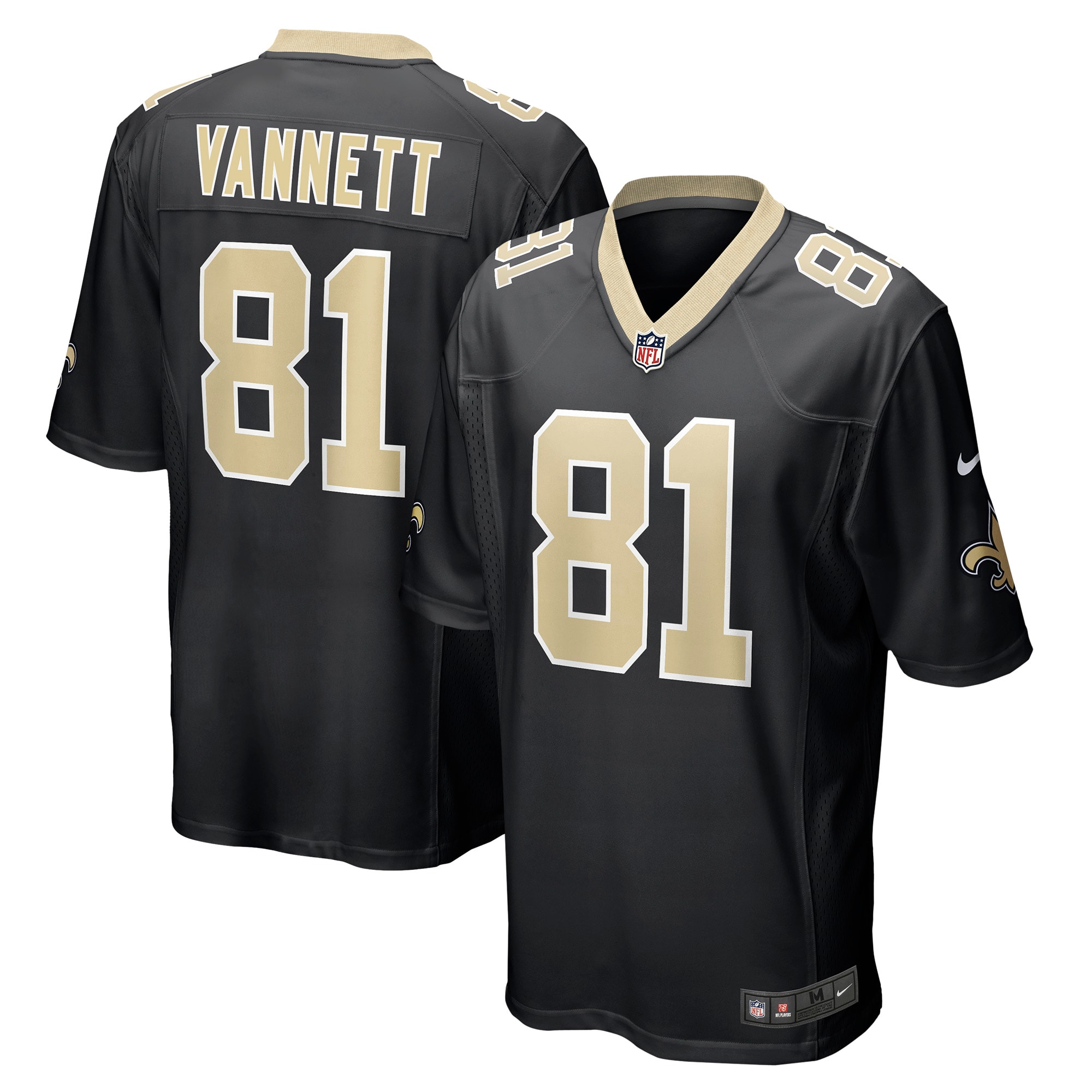 Men's New Orleans Saints Nick Vannett Black Game Jersey JS8579 Saliibo