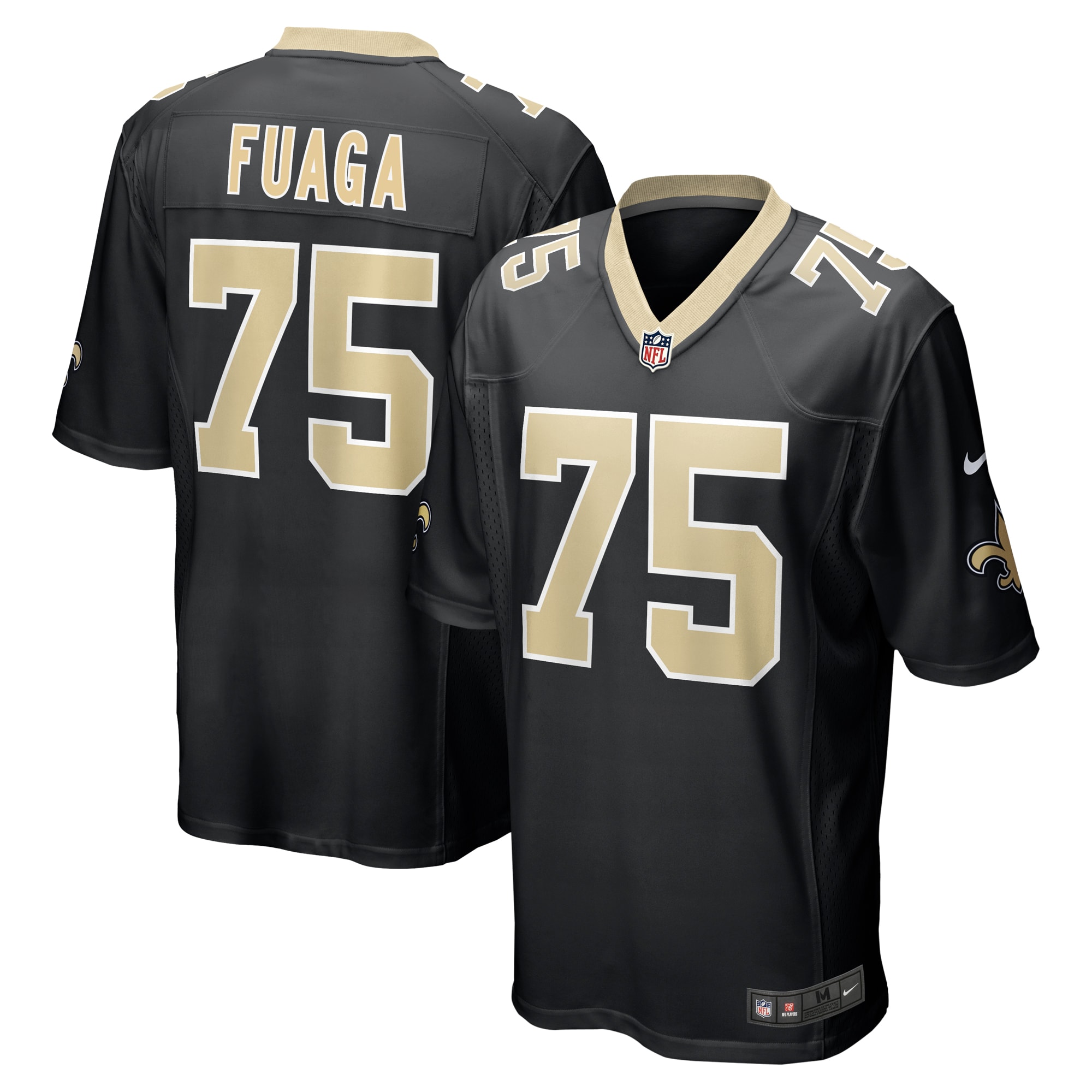 Men's New Orleans Saints Taliese Fuaga Black Player Game Jersey JS3262 Saliibo