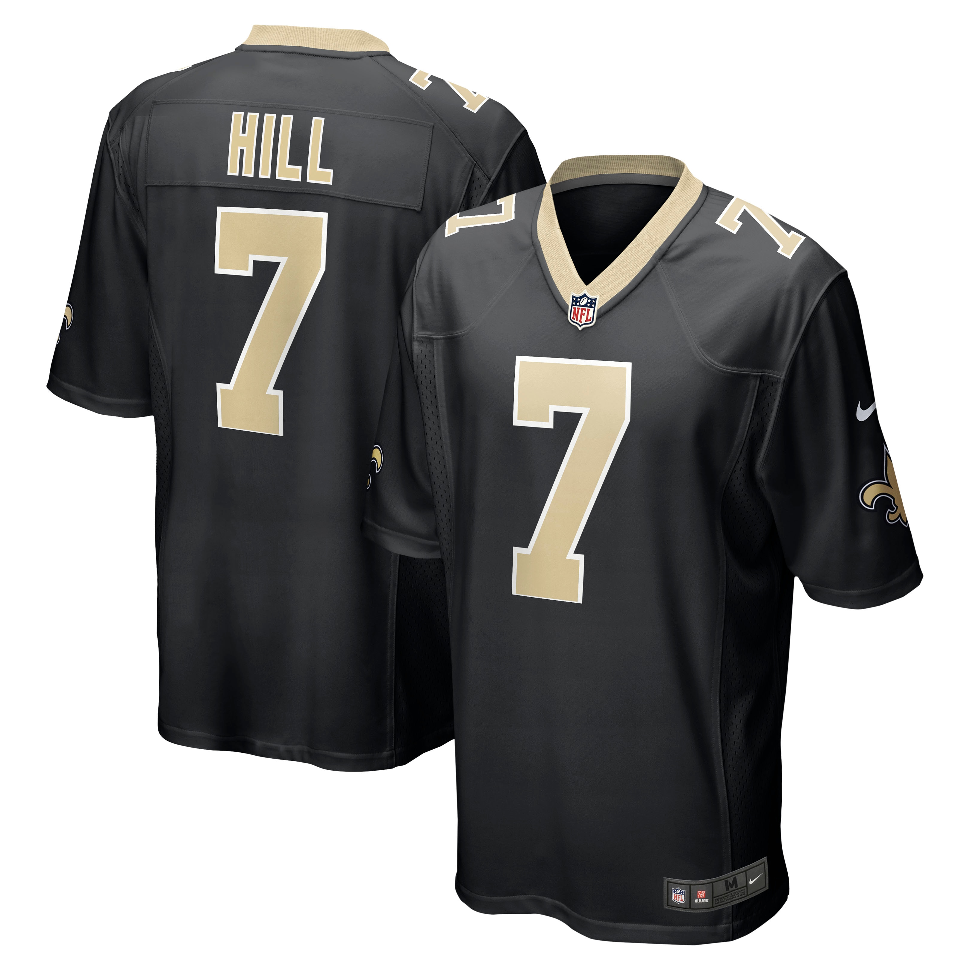 Men's New Orleans Saints Taysom Hill Black Game Jersey JS4331 Saliibo